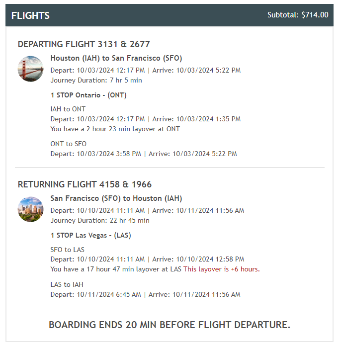 Frontier IAH to ONT booking itinerary Frontier IAH to ONT booking itinerary