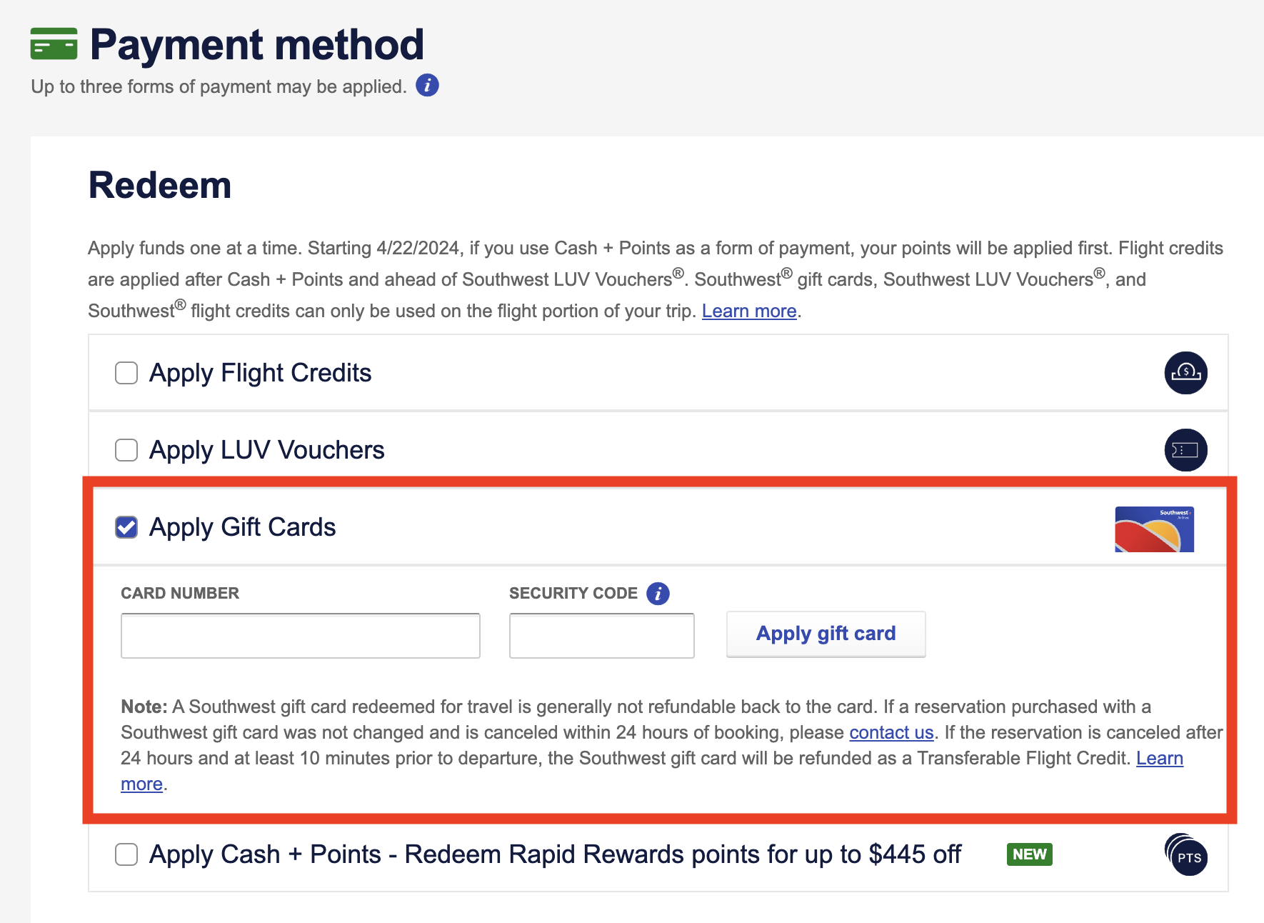 How to use gift cards on southwest flights How to use gift cards on southwest flights