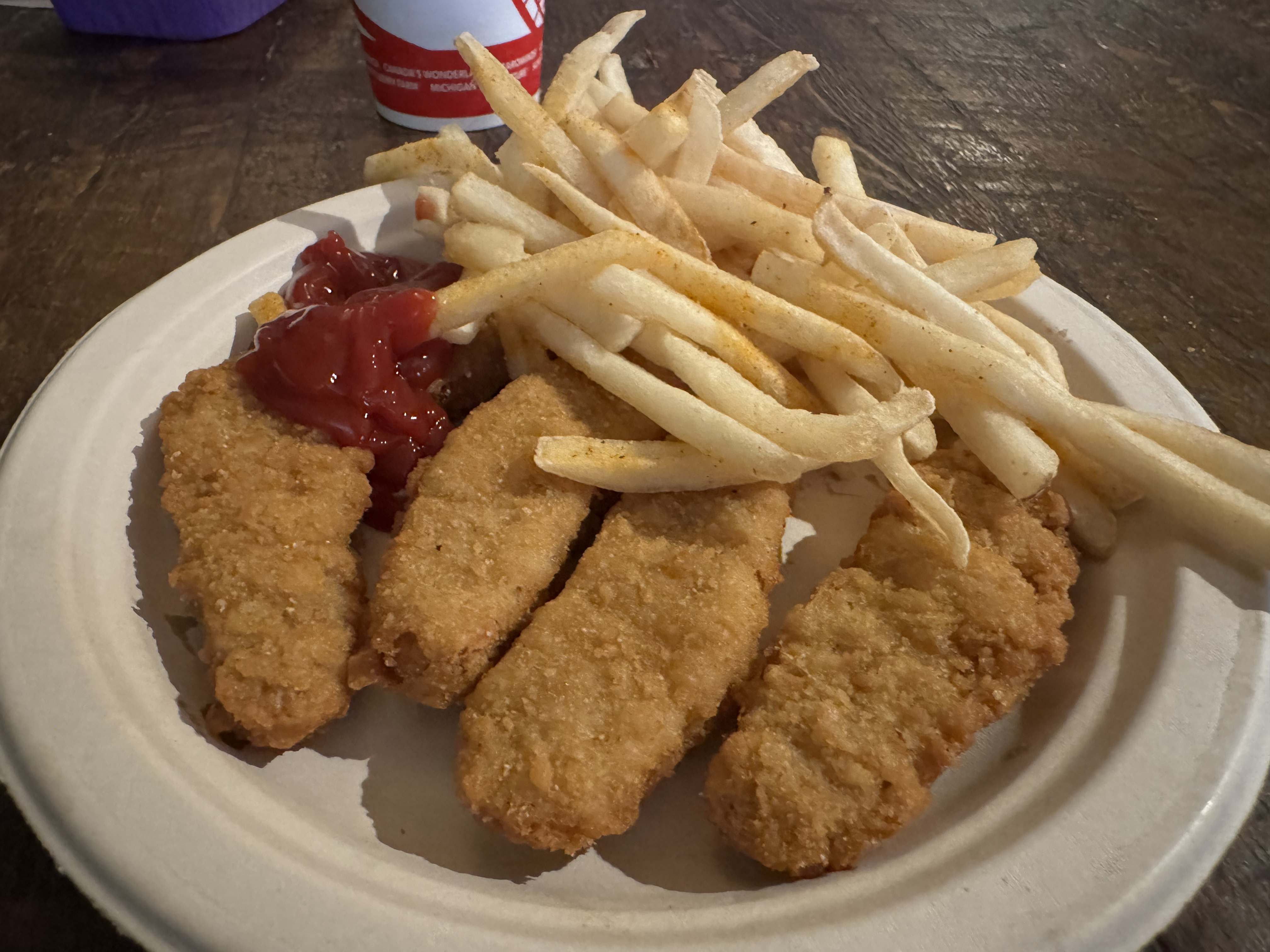 Knott’s Berry Farm vegan tenders at Grizzly Creek Lodge Knott's Berry Farm vegan tenders at Grizzly Creek Lodge