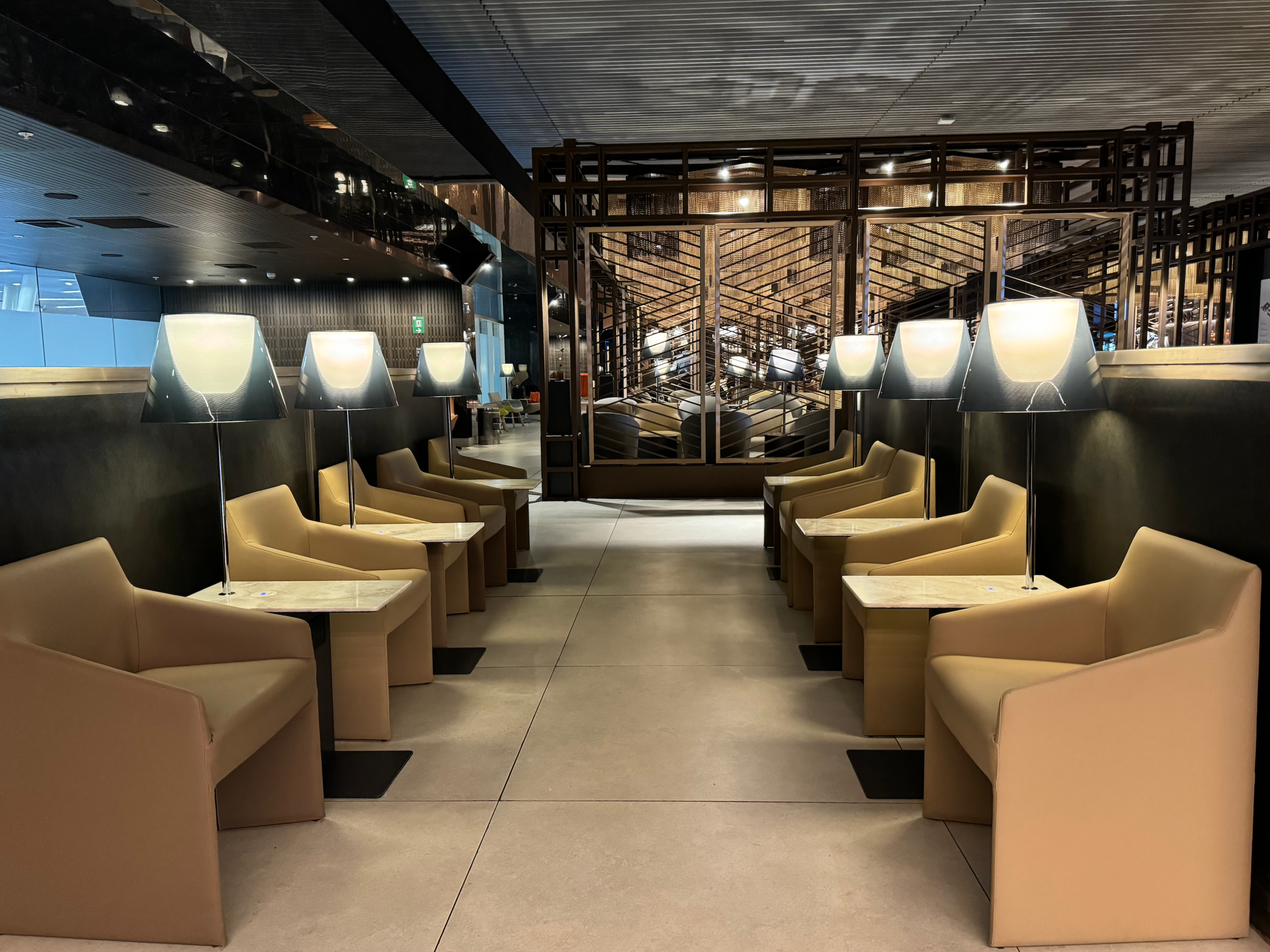 LATAM Lounge Santiago SCL sitting area single chairs