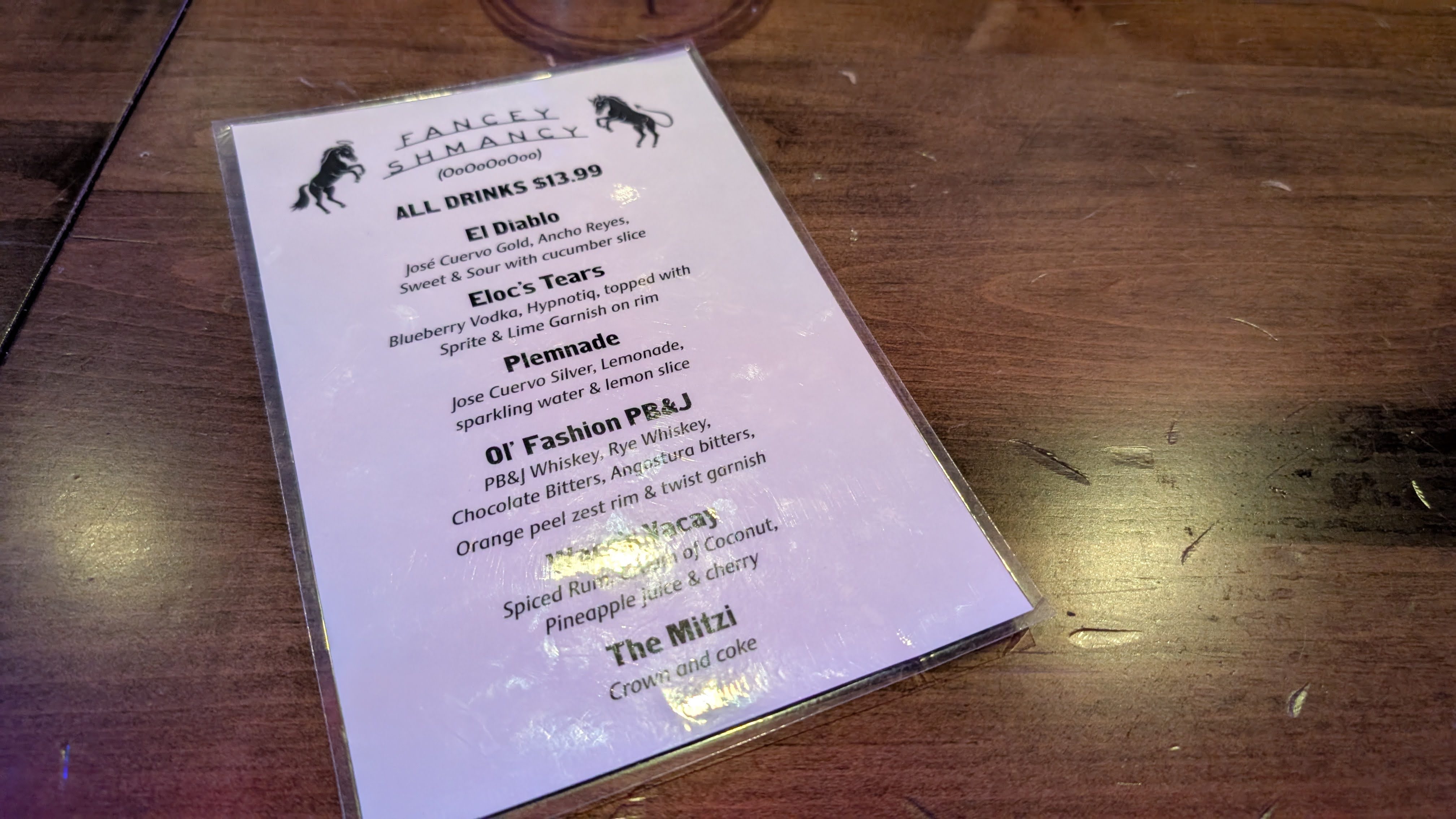 Meow Wolf Houston Cowboix Hevvven drink menu Meow Wolf Houston Cowboix Hevvven drink menu