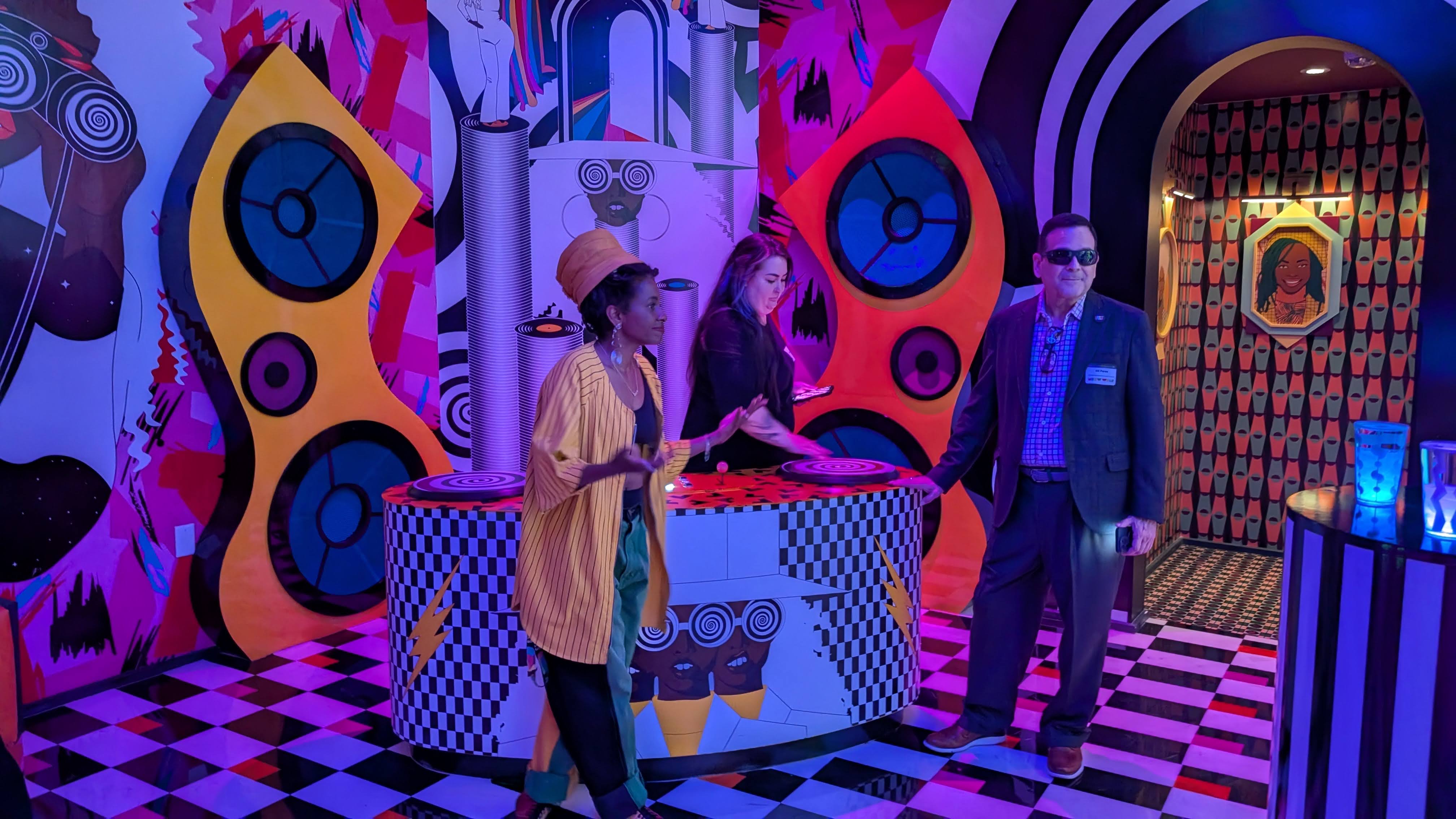 Meow Wolf Houston DJ room controls Meow Wolf Houston DJ room controls