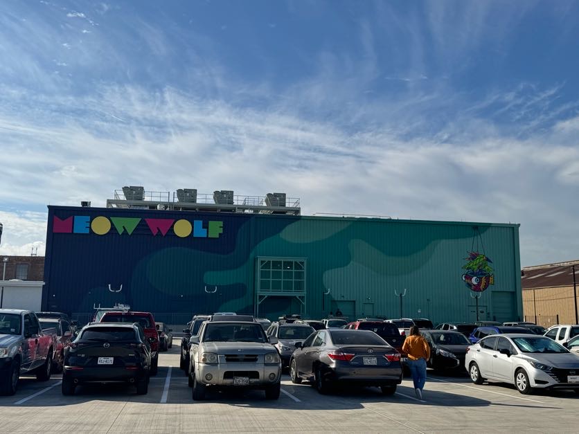 Meow Wolf Houston entrance and parking Meow Wolf Houston entrance and parking