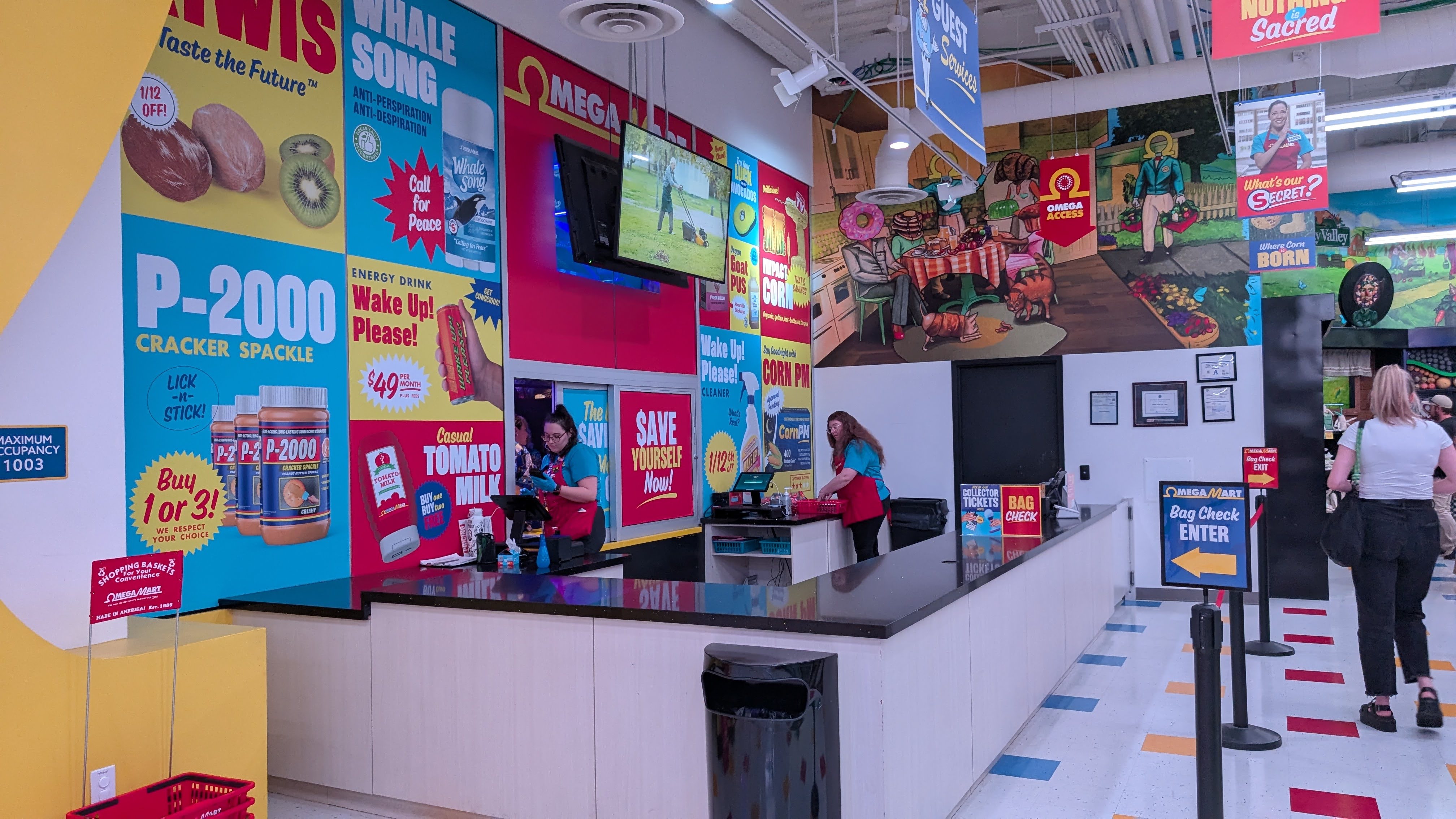 Meow Wolf Las Vegas Omega Mart check in desk Meow Wolf Las Vegas Omega Mart check in desk