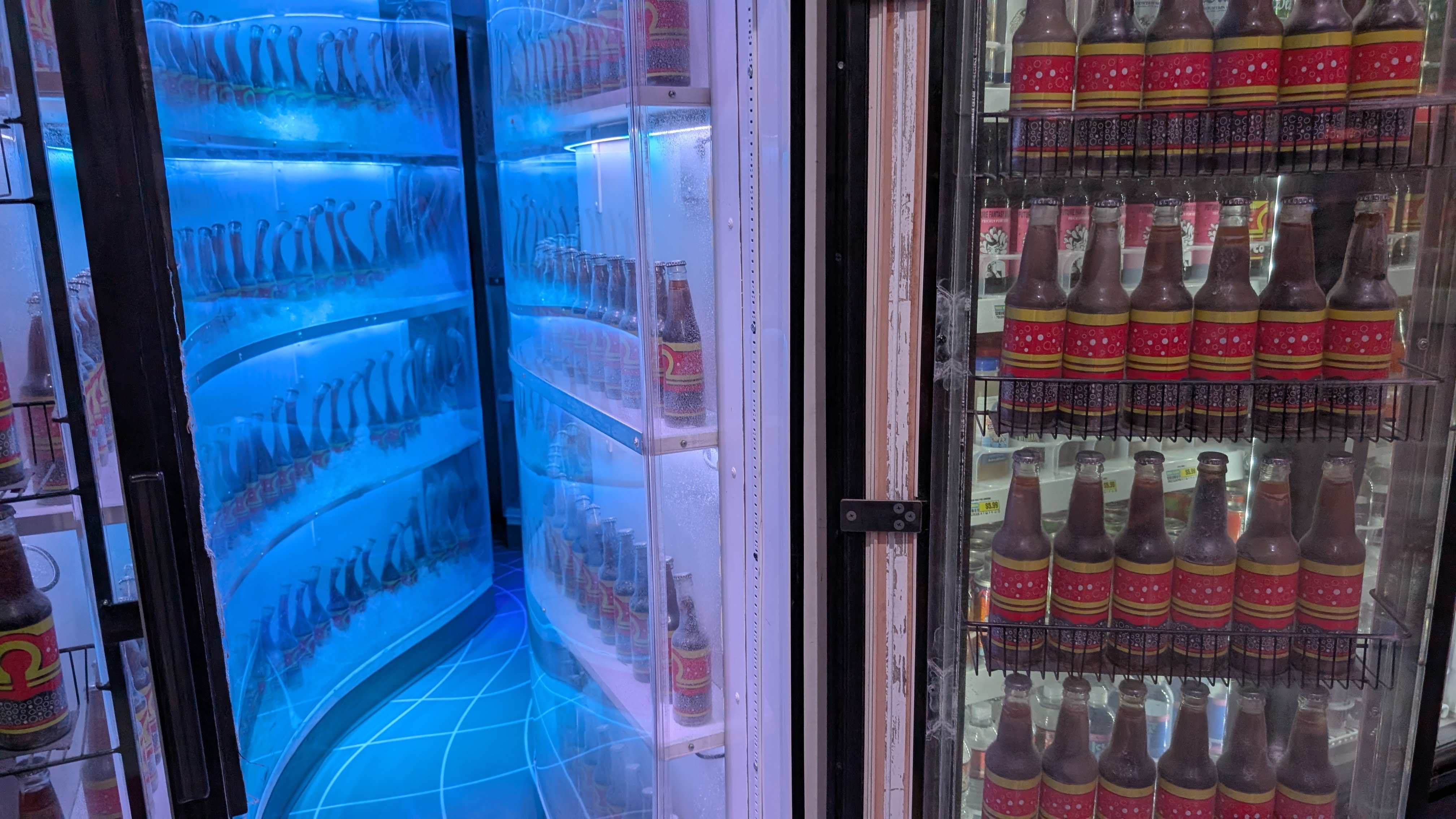 Meow Wolf Las Vegas Omega Mart cooler door Meow Wolf Las Vegas Omega Mart cooler door