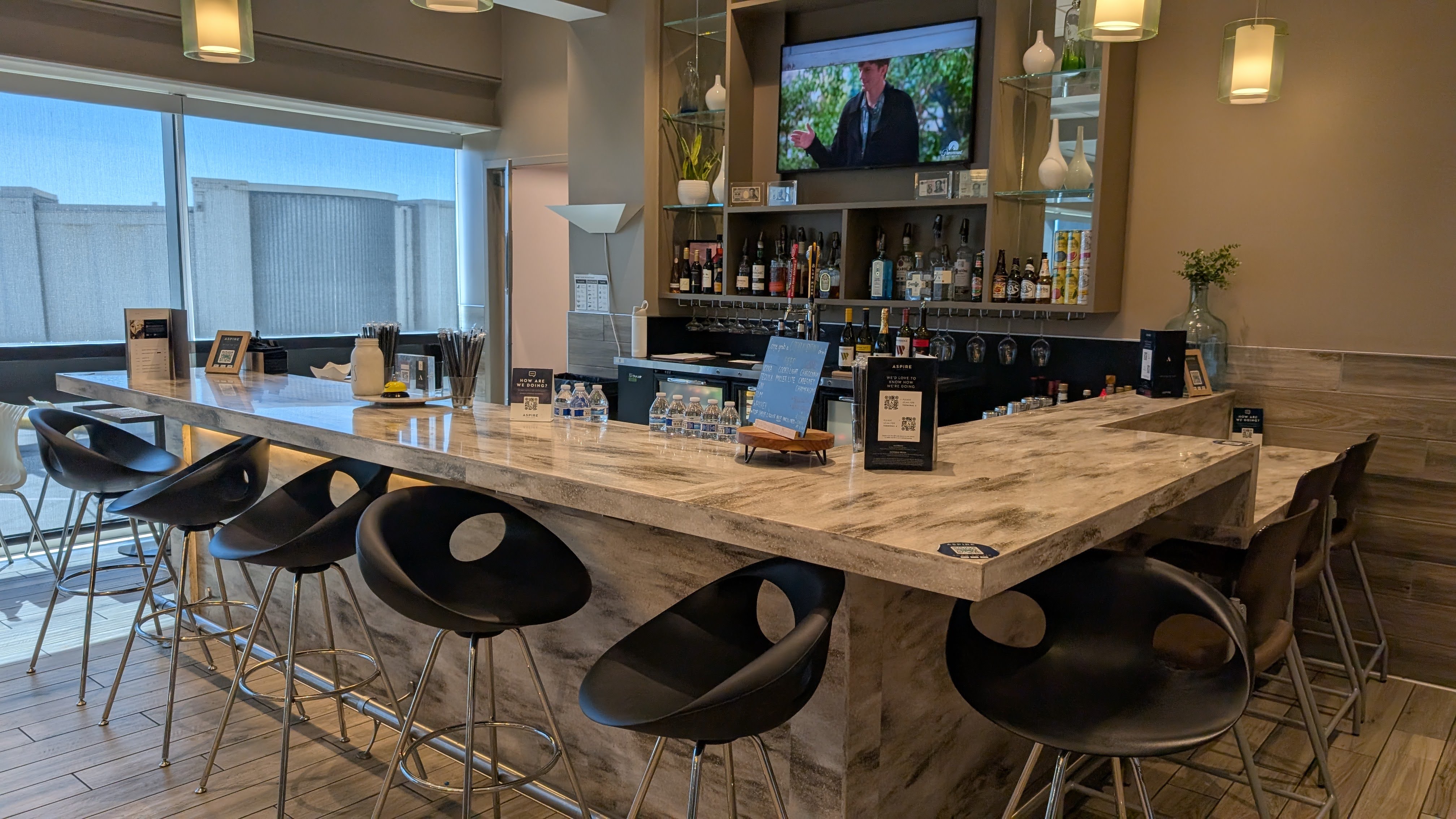 ONT Terminal 2 Aspire Lounge food and beverage bar ONT Terminal 2 Aspire Lounge food and beverage bar