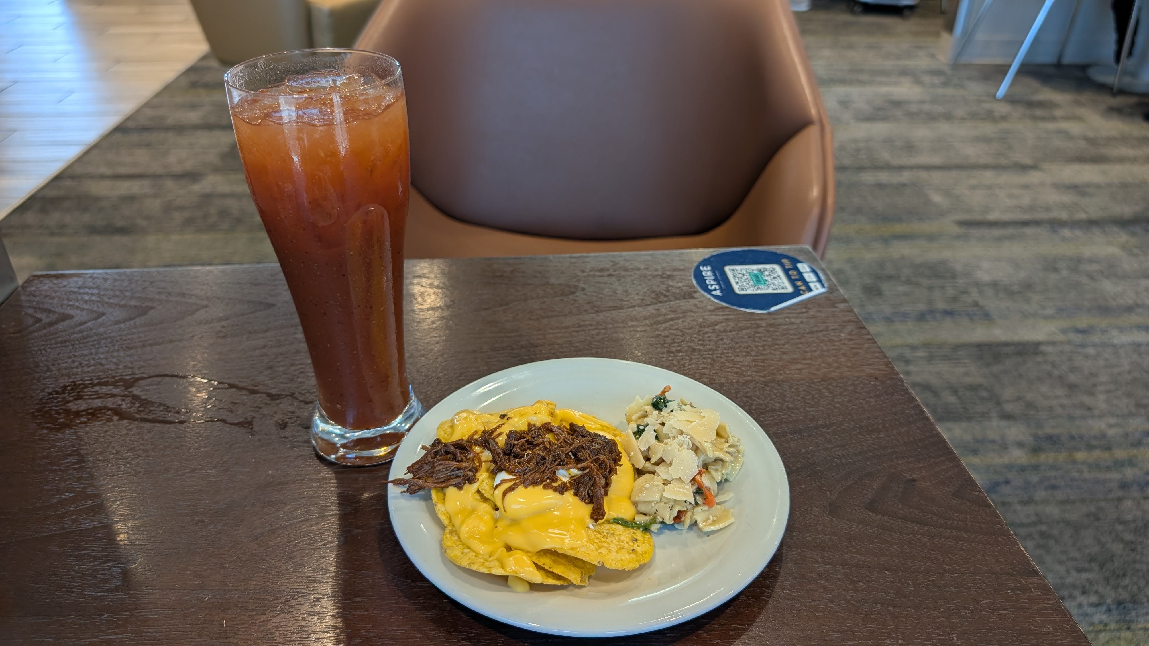 ONT Terminal 2 Aspire Lounge food and beverage nacho plate ONT Terminal 2 Aspire Lounge food and beverage nacho plate