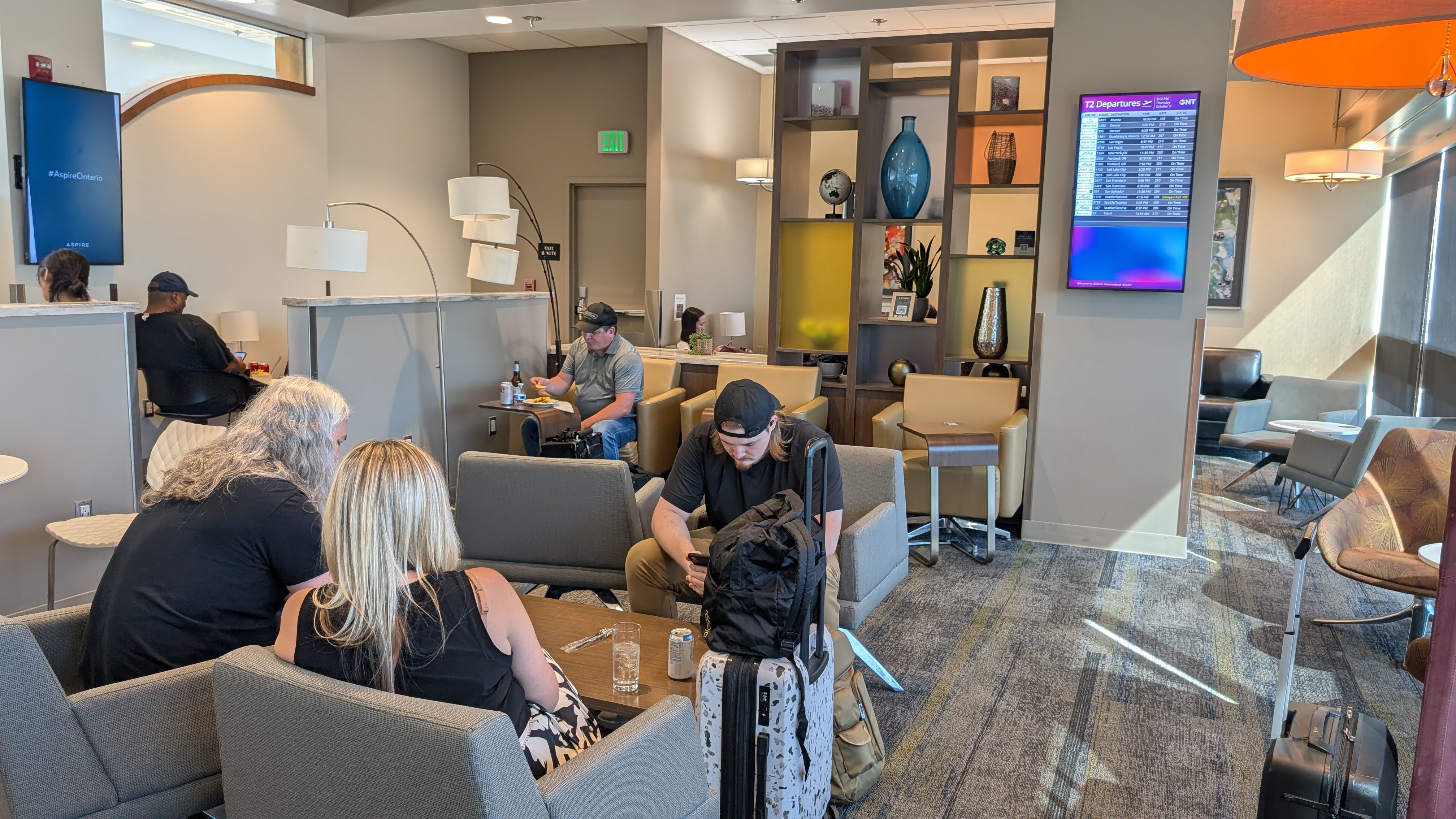ONT Terminal 2 Aspire Lounge main seating area ONT Terminal 2 Aspire Lounge main seating area