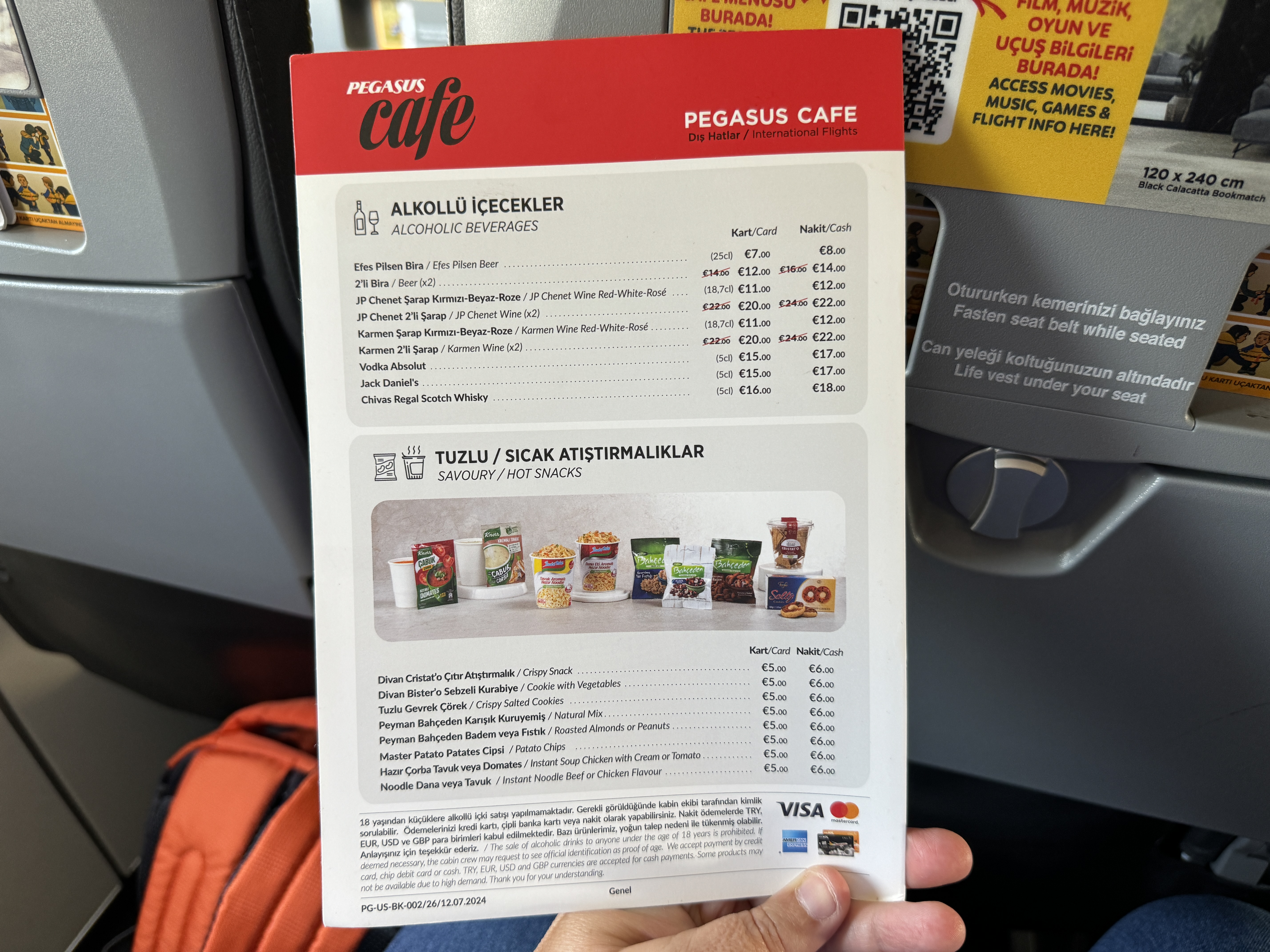 Pegasus ATH SAW menu alcohol hot snacks Pegasus ATH SAW menu alcohol hot snacks