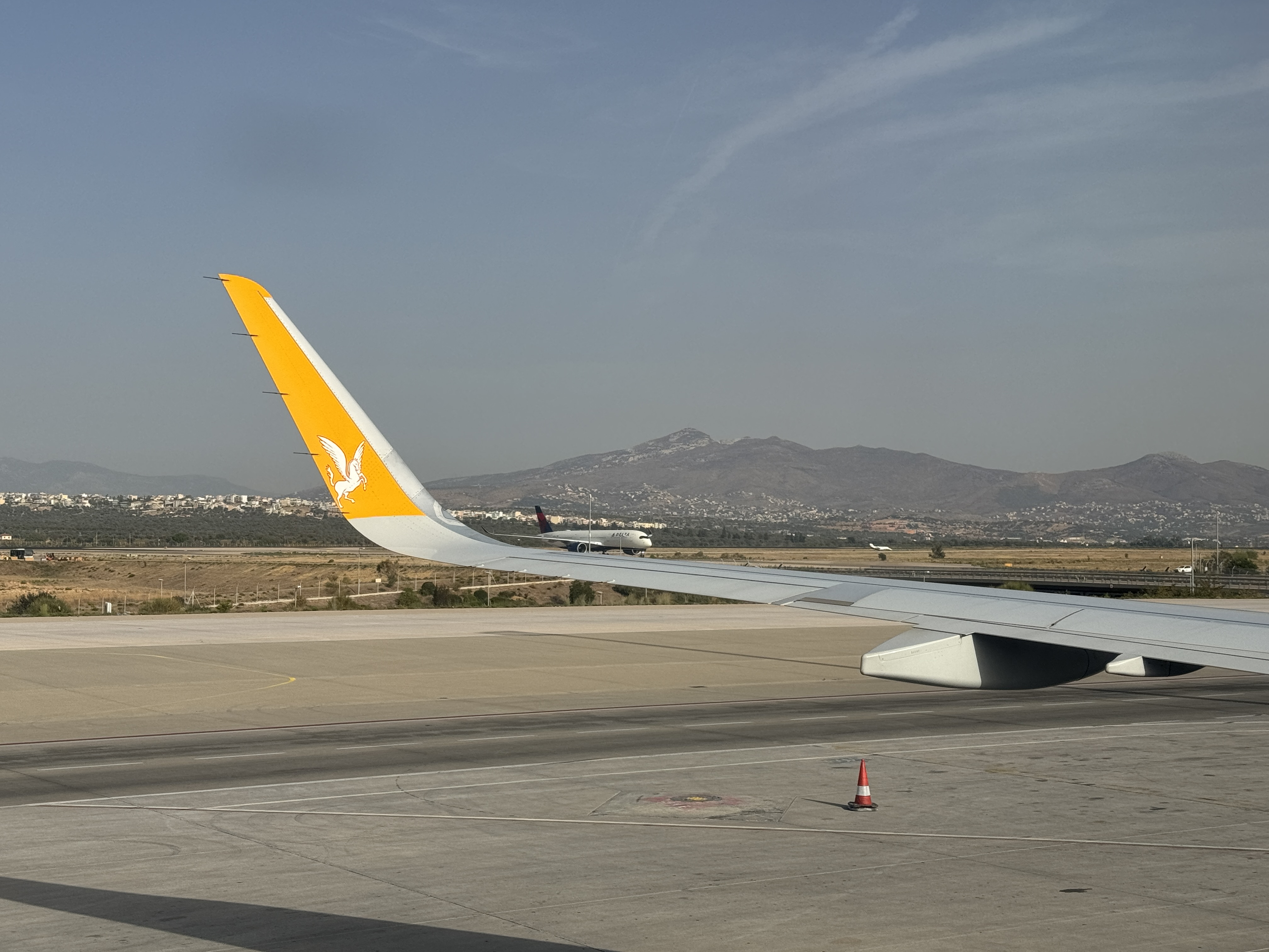 Pegasus ATH SAW tailfin view from window Pegasus ATH SAW tailfin view from window
