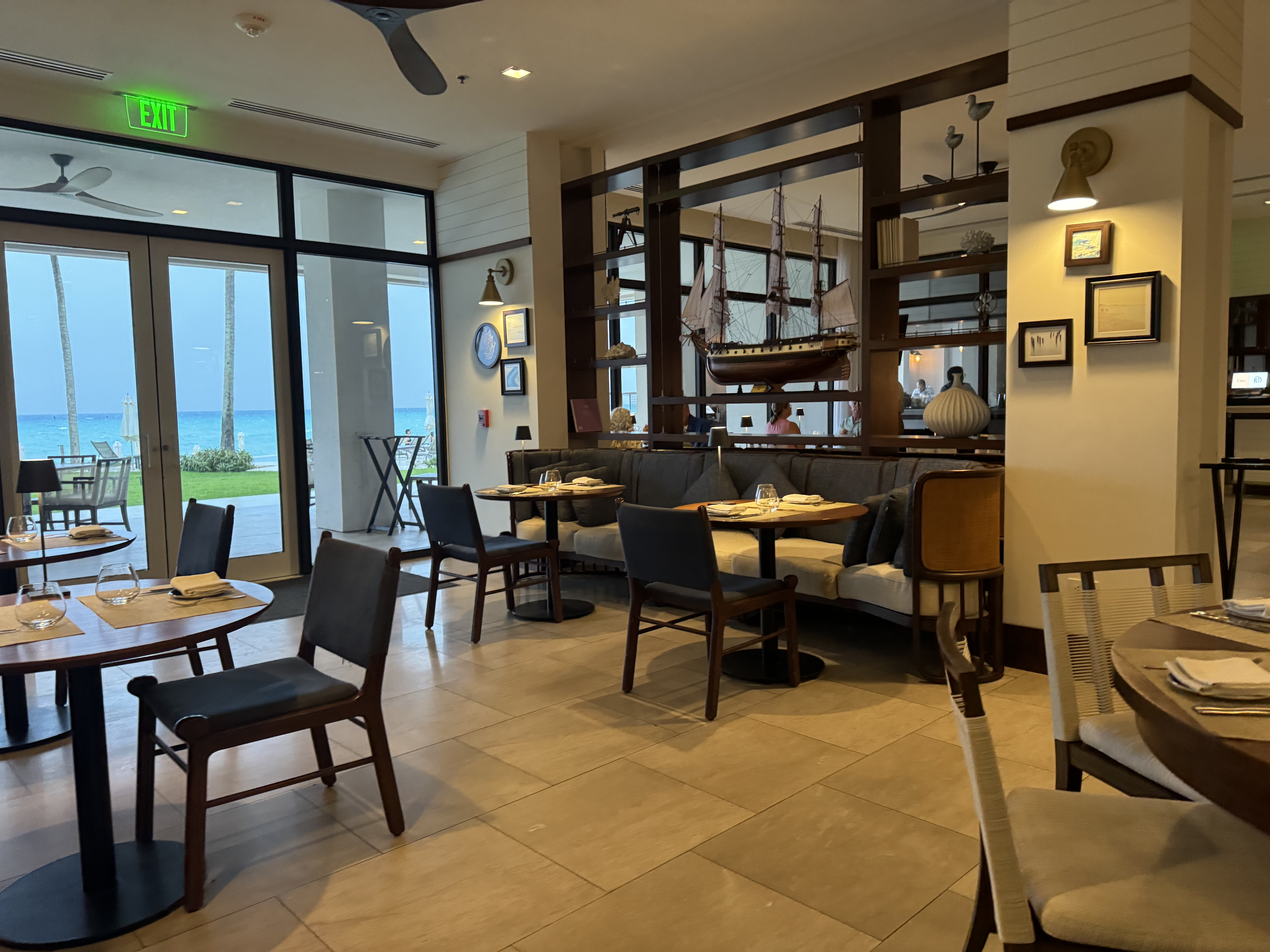 St Regis Bermuda Lina Restaurant inside seating near door