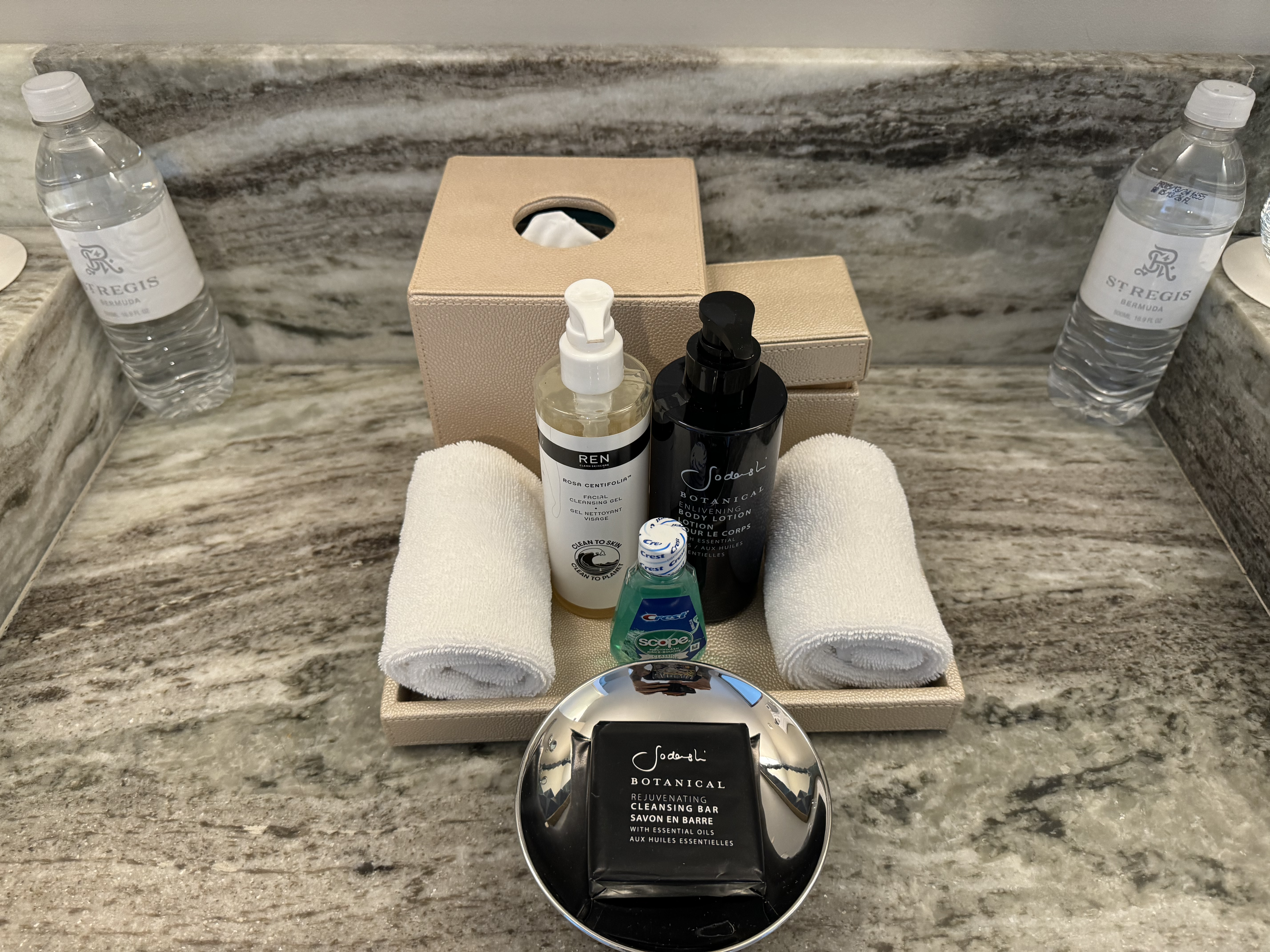 St Regis Bermuda bathroom counter middle amenities