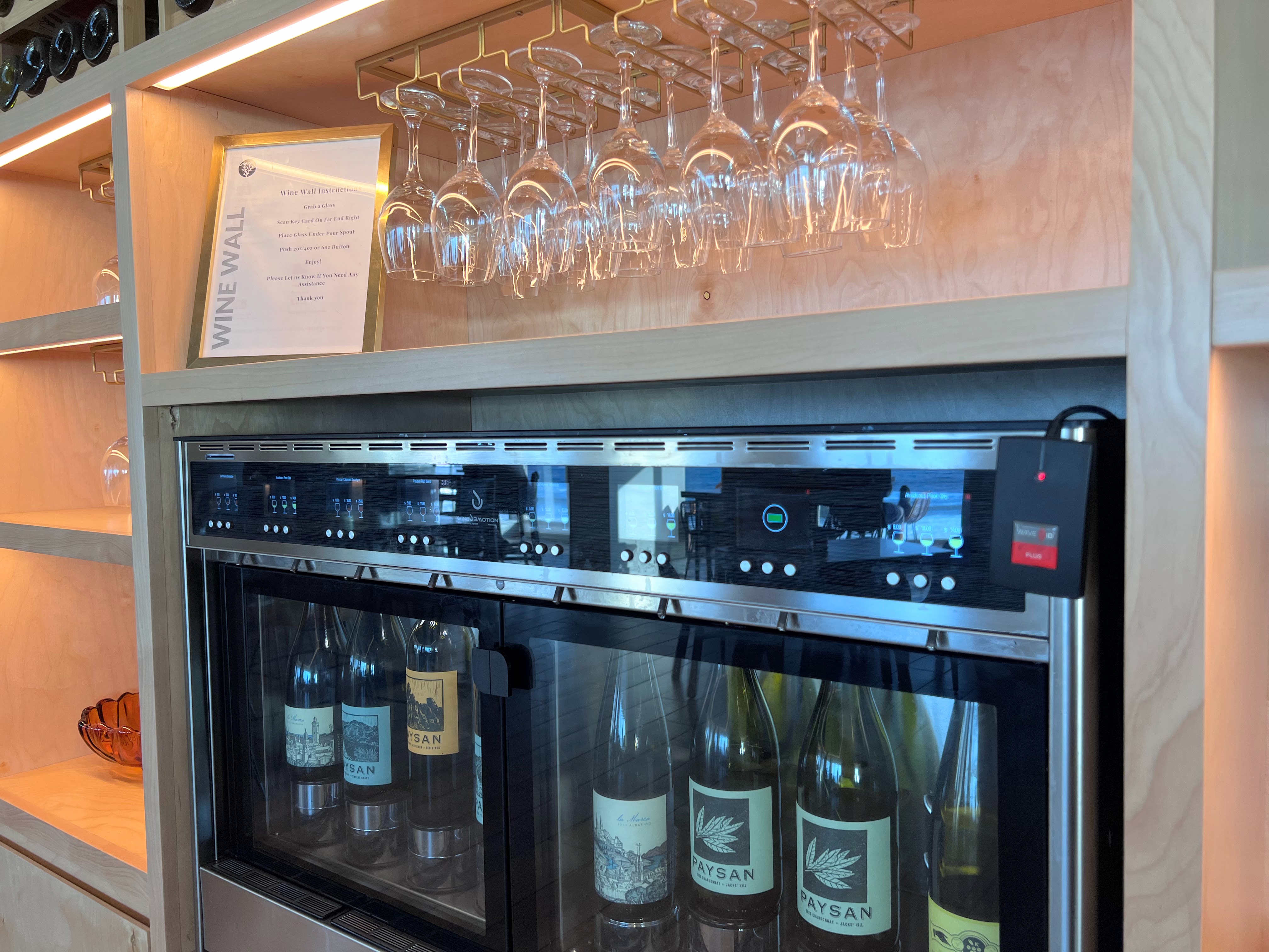 Wine wall at Monterey Beach Hotel Wine wall at Monterey Beach Hotel