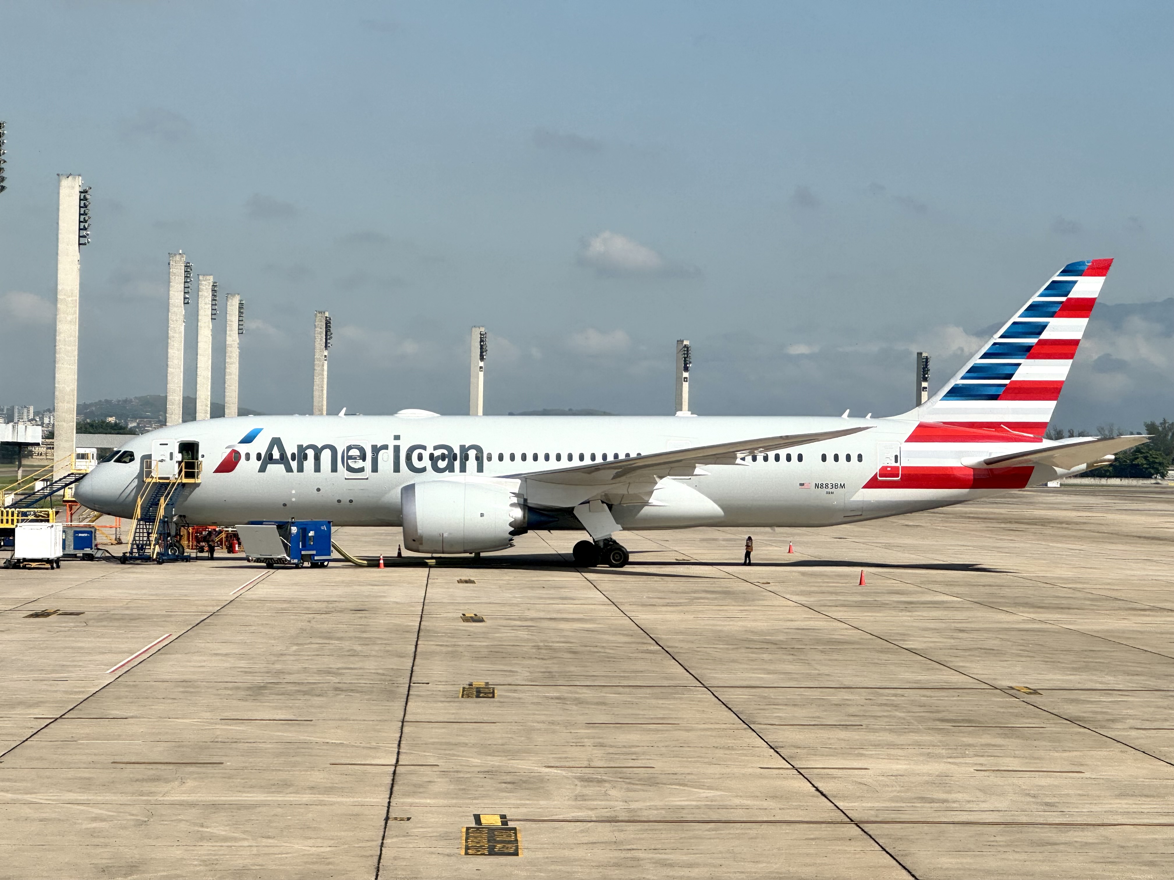 American Airlines Boeing 787 Dreamliner at Sao Paulo GRU airport American Airlines Boeing 787 Dreamliner at Sao Paulo GRU airport