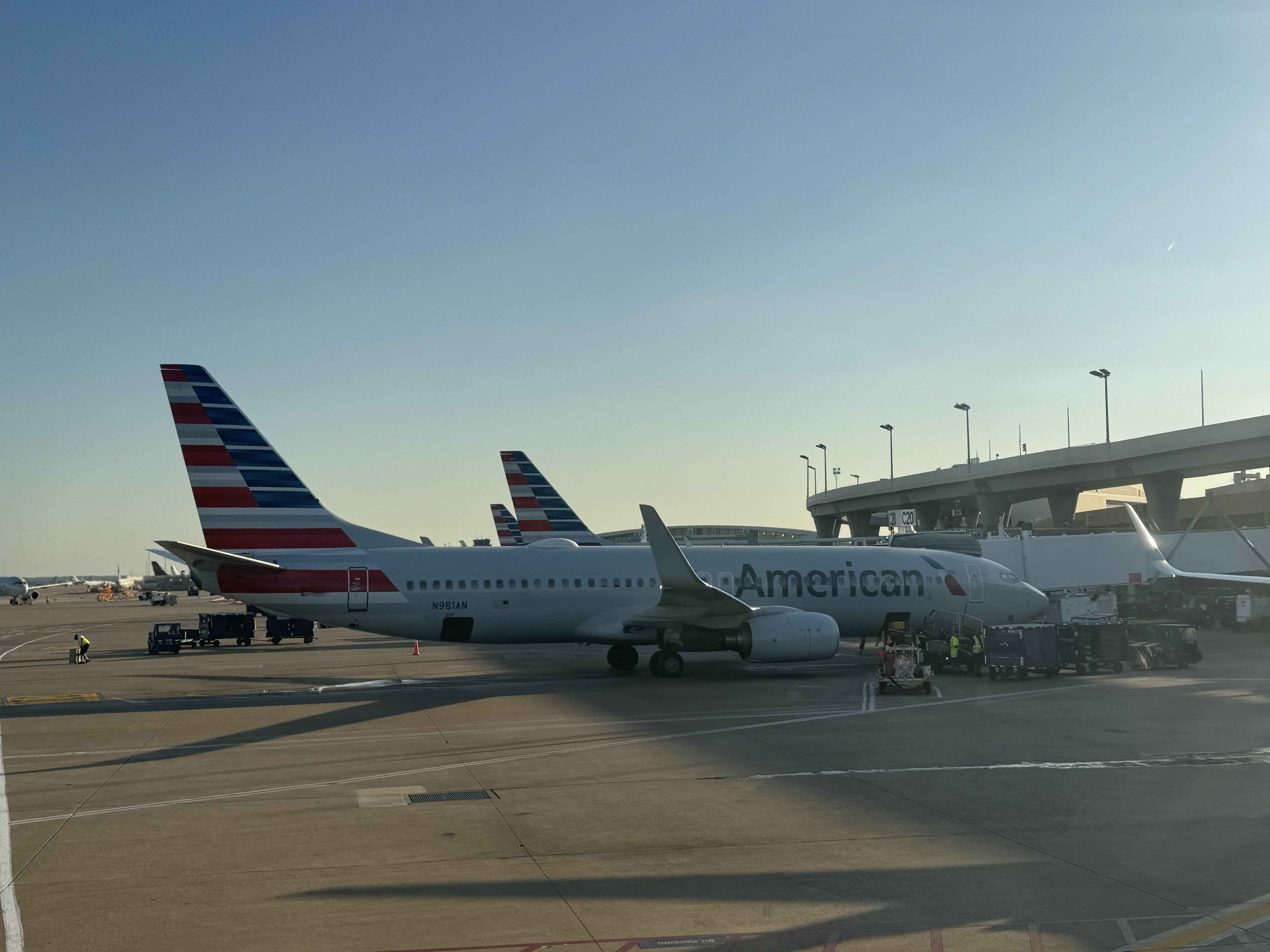 American Airlines plane at DFW gates American Airlines plane at DFW gates
