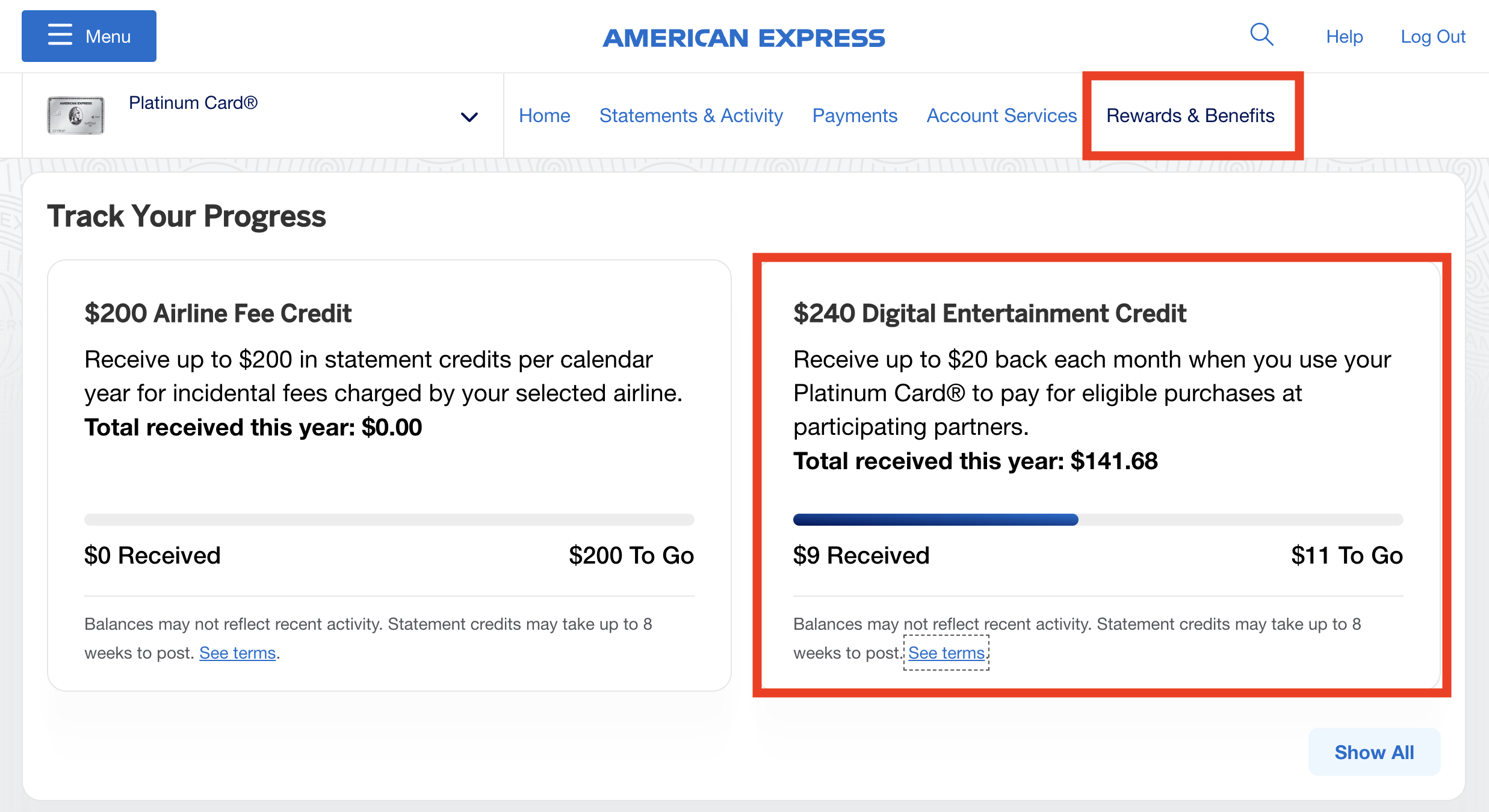 Amex Platinum digital entertainment credit registration Amex Platinum digital entertainment credit registration