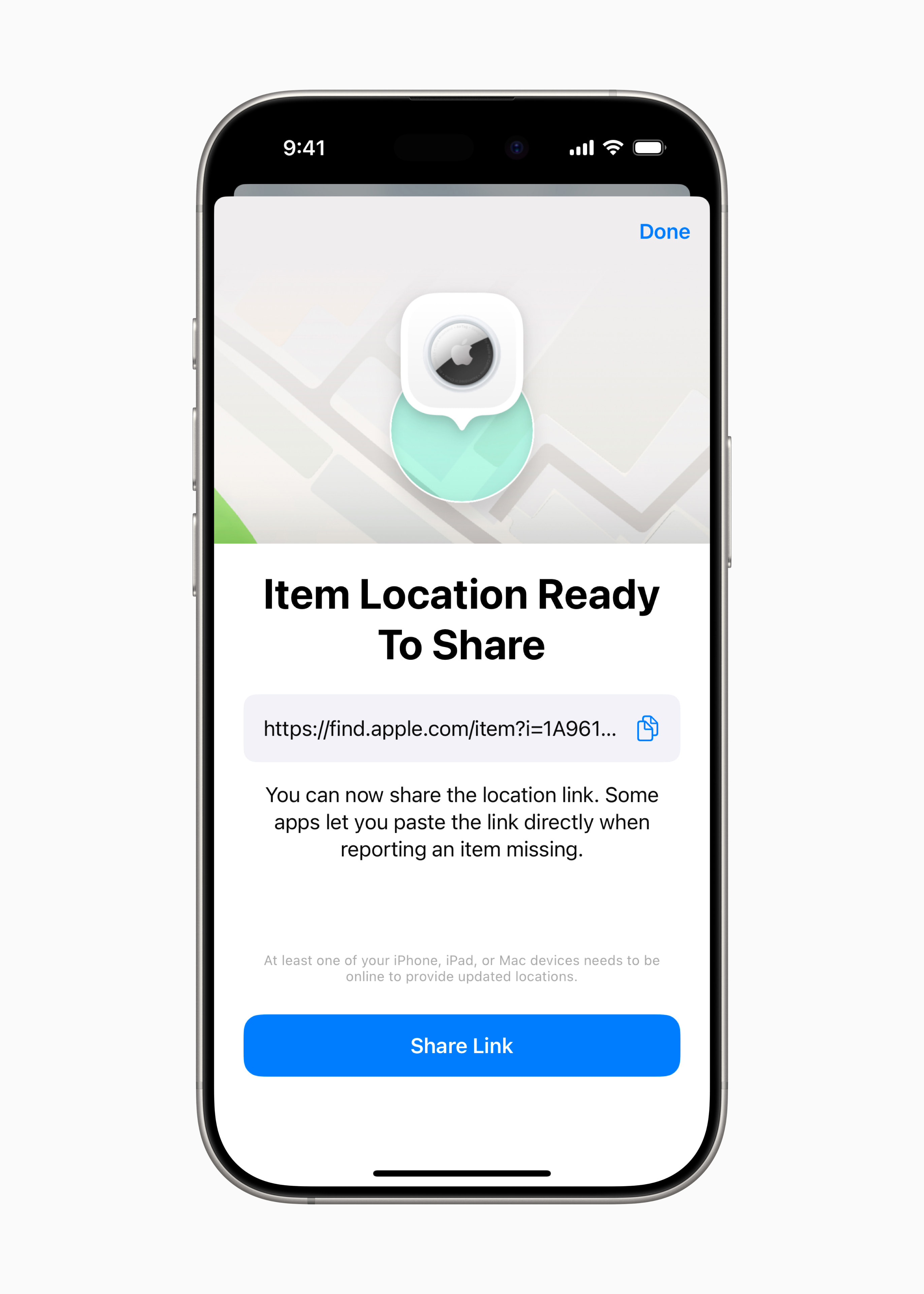 Apple Share Item Location Find My link Apple Share Item Location Find My link