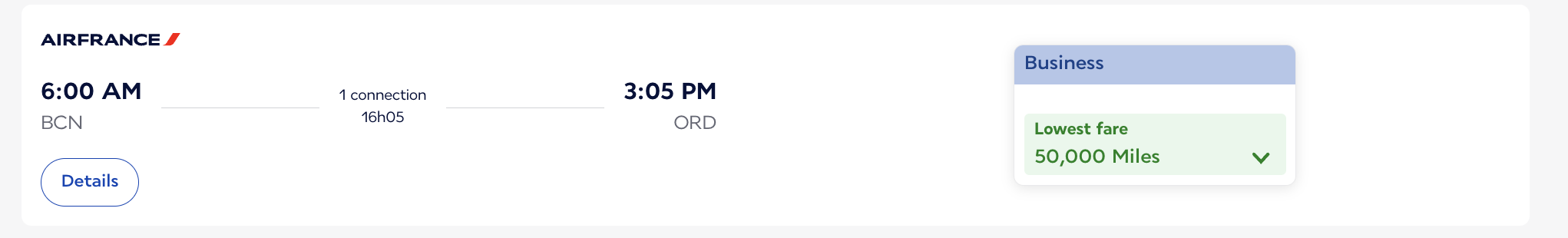 BCN ORD booking with Flying Blue BCN ORD booking with Flying Blue