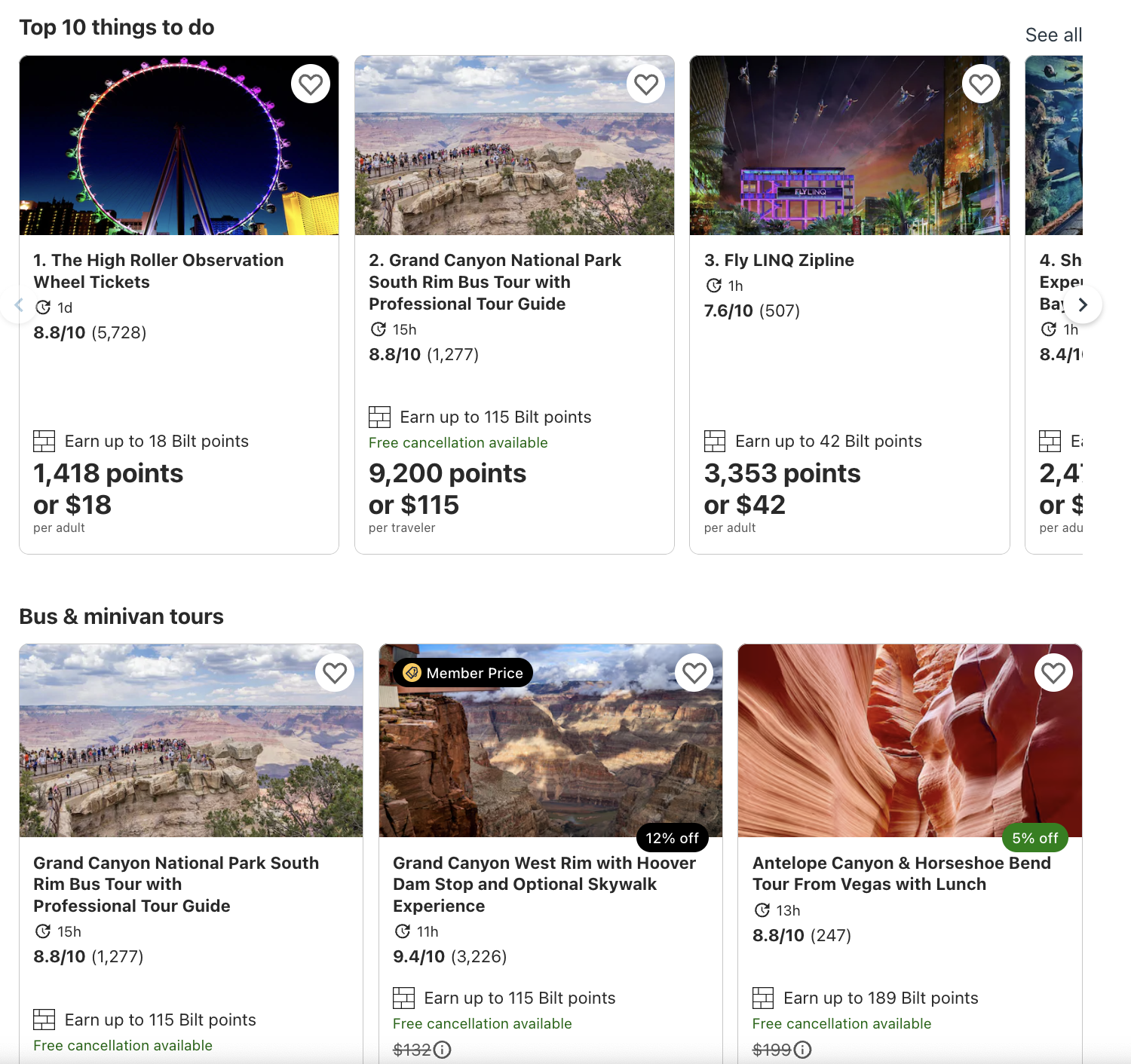 Bilt Travel Activities List Bilt Travel Activities List