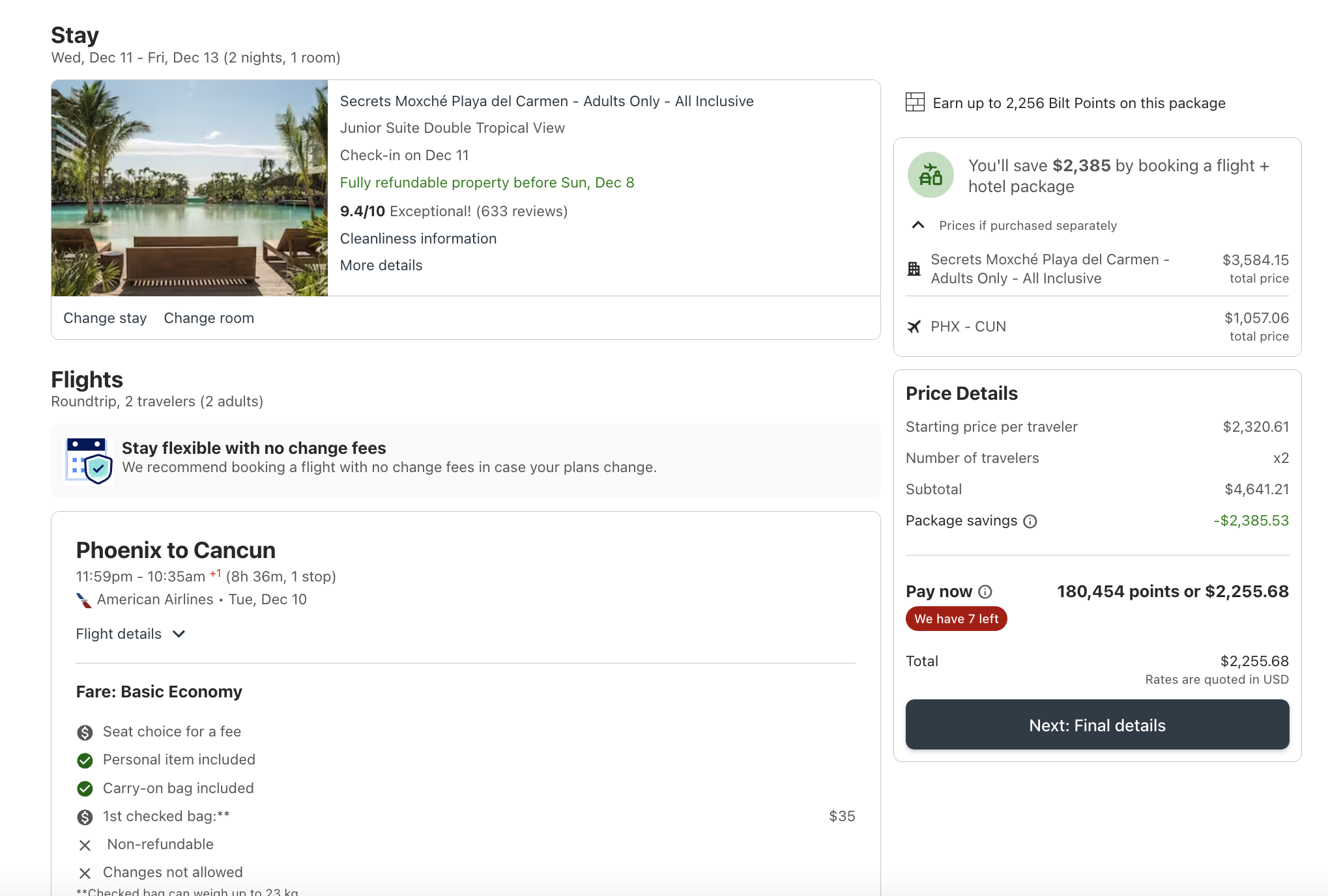 Bilt Travel Package Checkout Bilt Travel Package Checkout