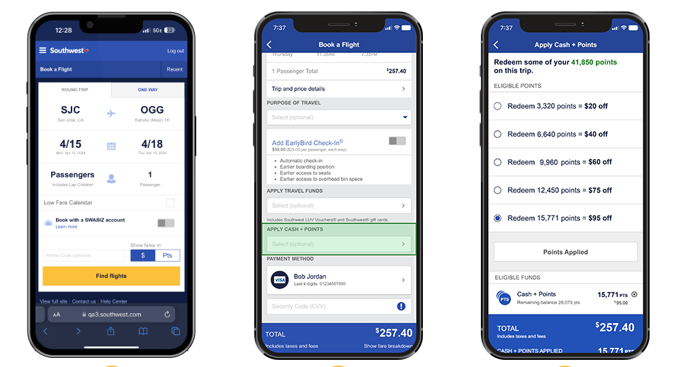Booking a Southwest Cash and Points Fare Booking a Southwest Cash and Points Fare