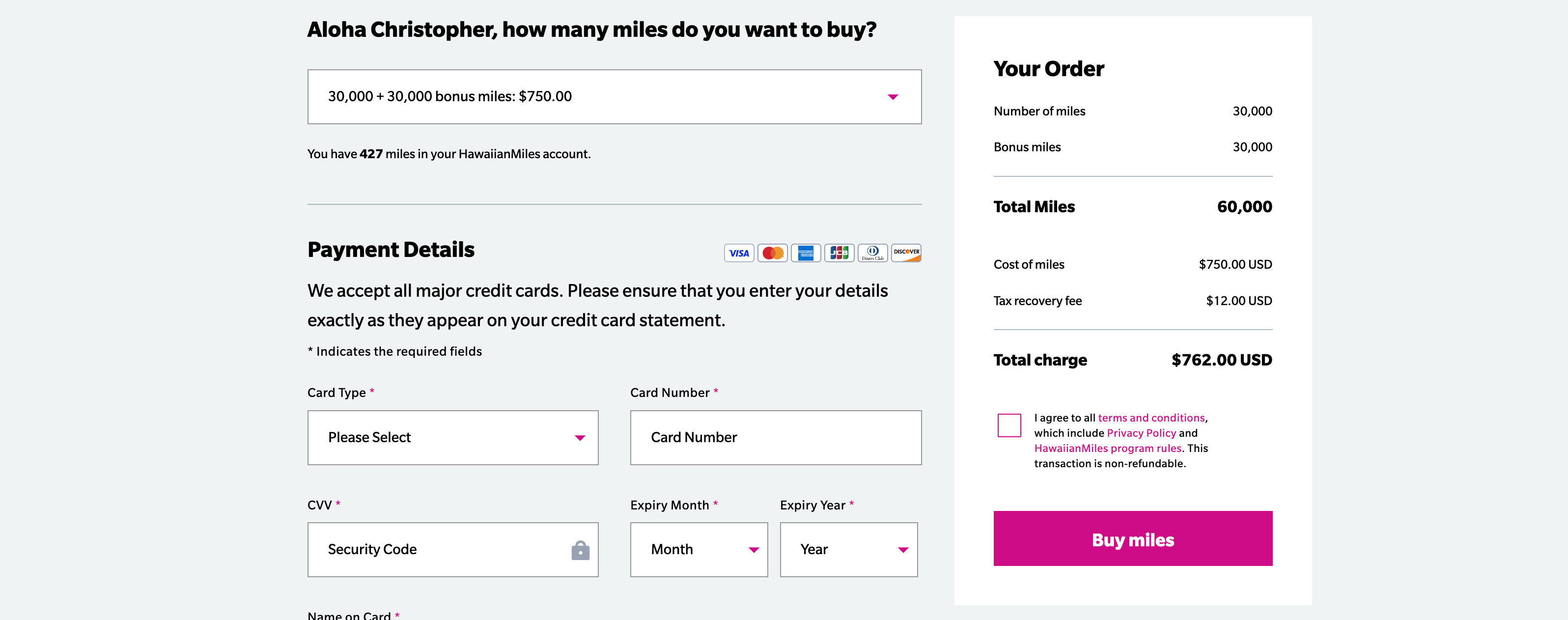 Hawaiian Airlines buy miles Hawaiian Airlines buy miles