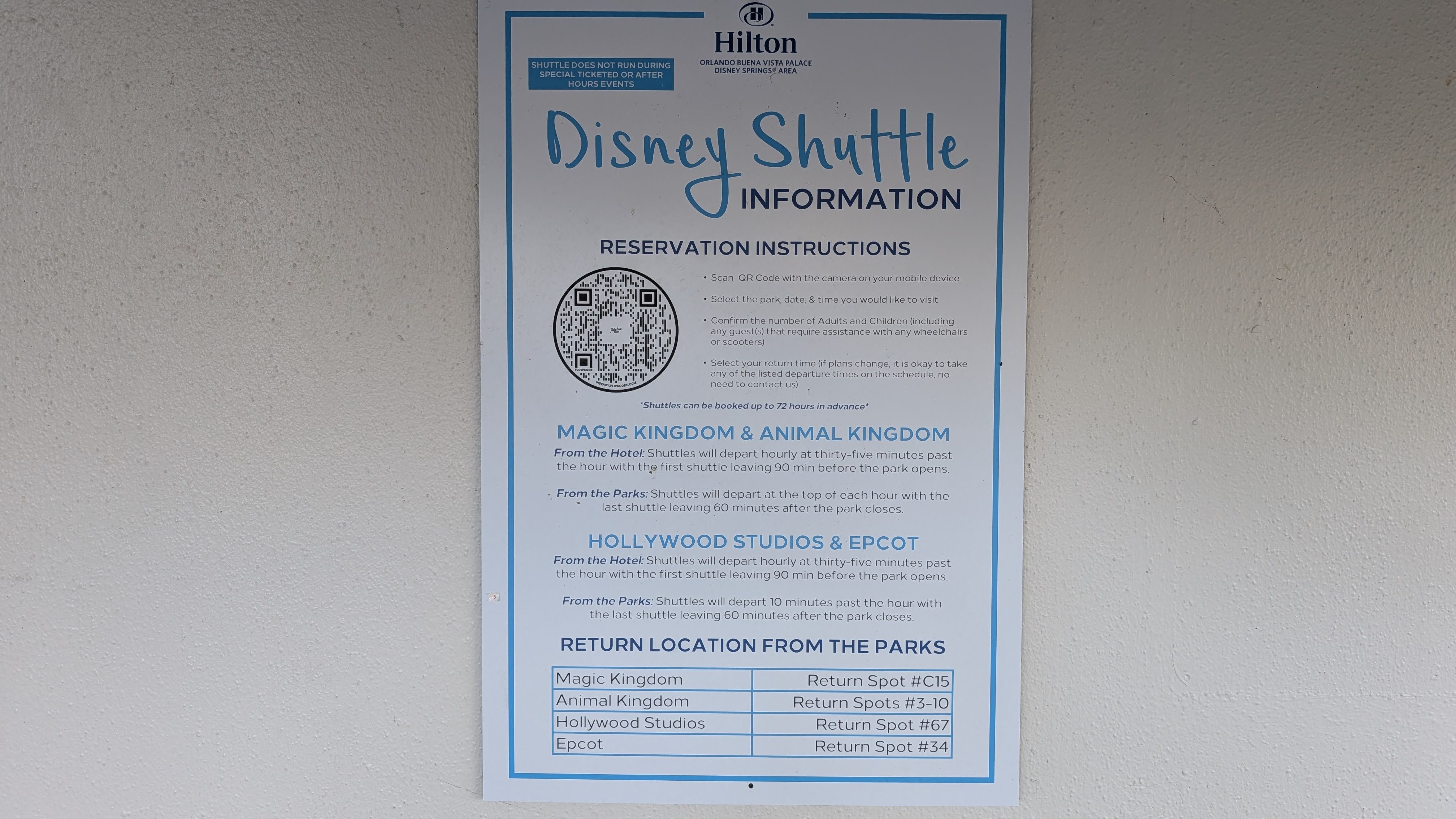 Hilton Buena Vista Palace Orlando amenities Disney World shuttle information
