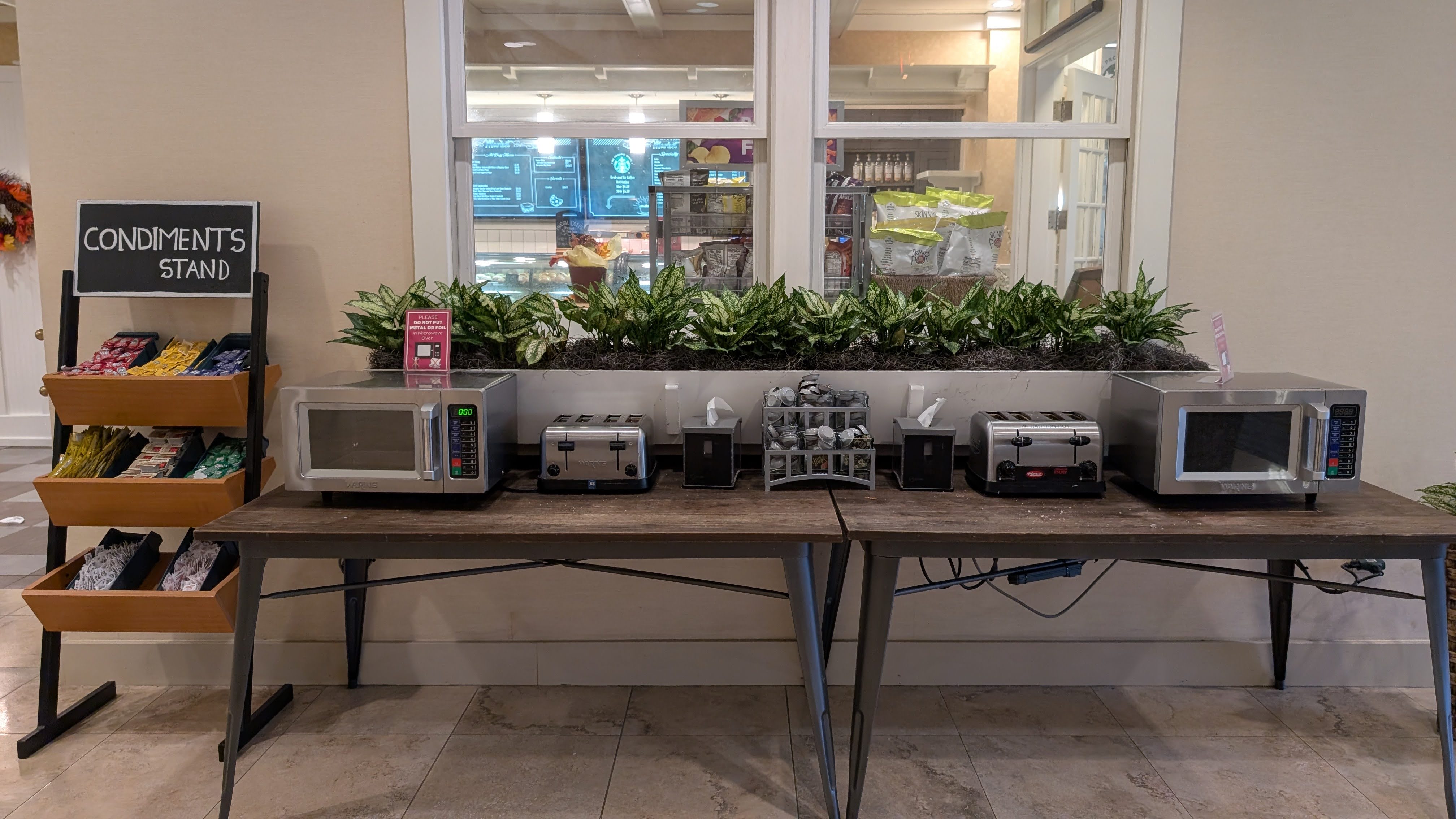 Hilton Orlando Lake Buena Vista dining market toasters and microwaves Hilton Orlando Lake Buena Vista dining market toasters and microwaves