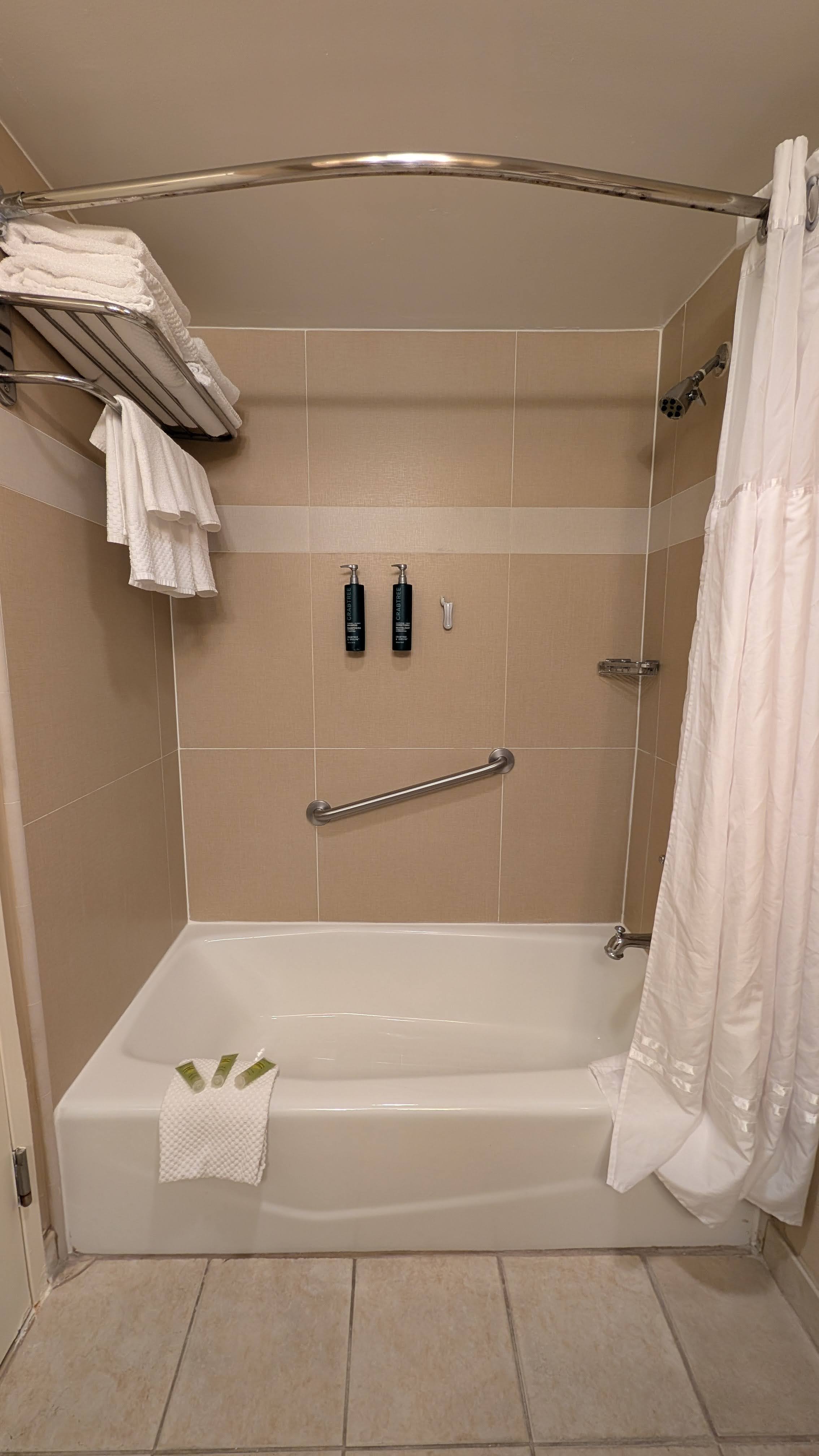 Hilton Orlando Lake Buena Vista guestroom bathroom shower and tub Hilton Orlando Lake Buena Vista guestroom bathroom shower and tub