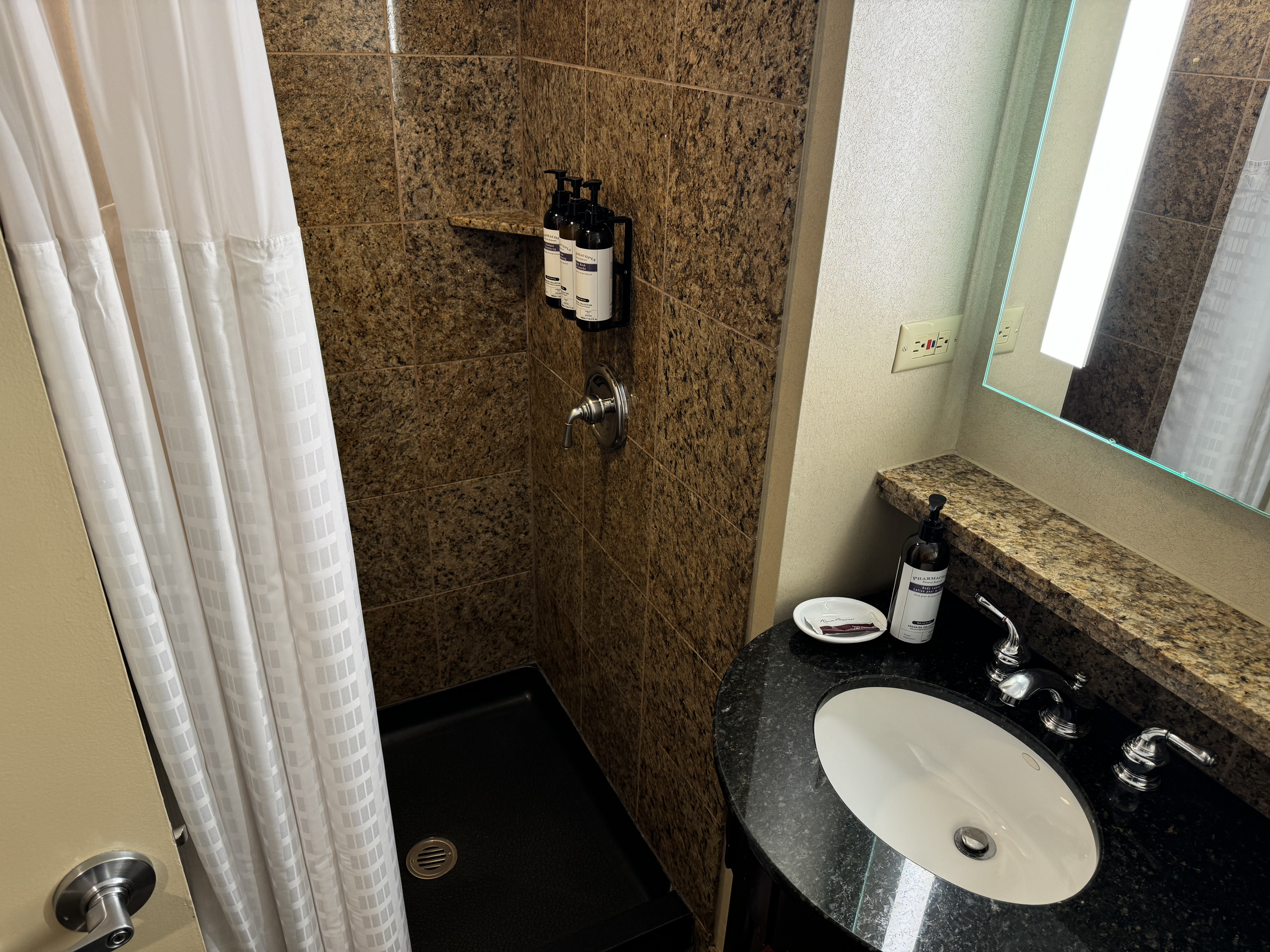 Hyatt Regency OHare Chicago bathroom shower sink Hyatt Regency OHare Chicago bathroom shower sink