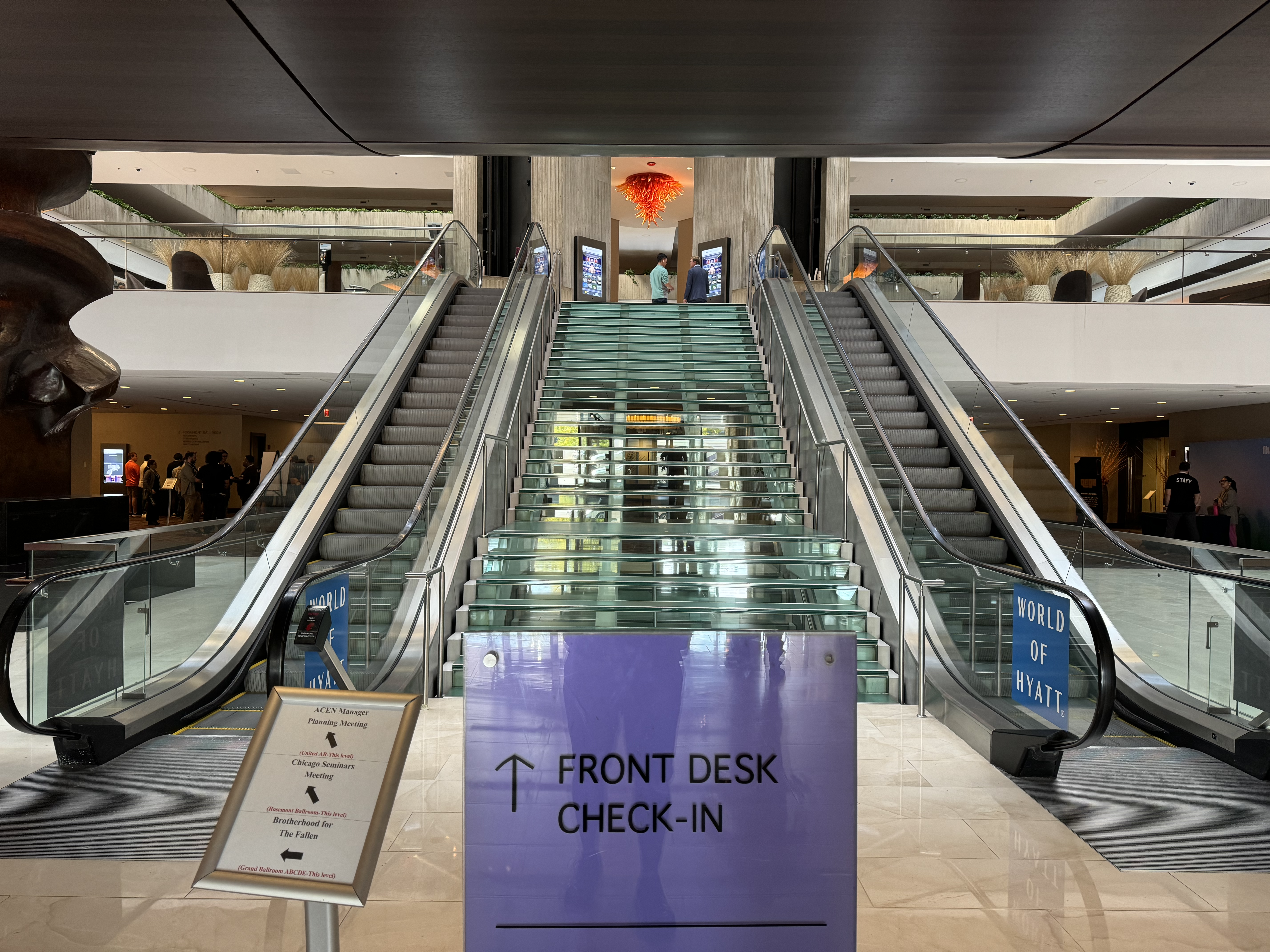 Hyatt Regency OHare Chicago front desk check in sign Hyatt Regency OHare Chicago front desk check in sign