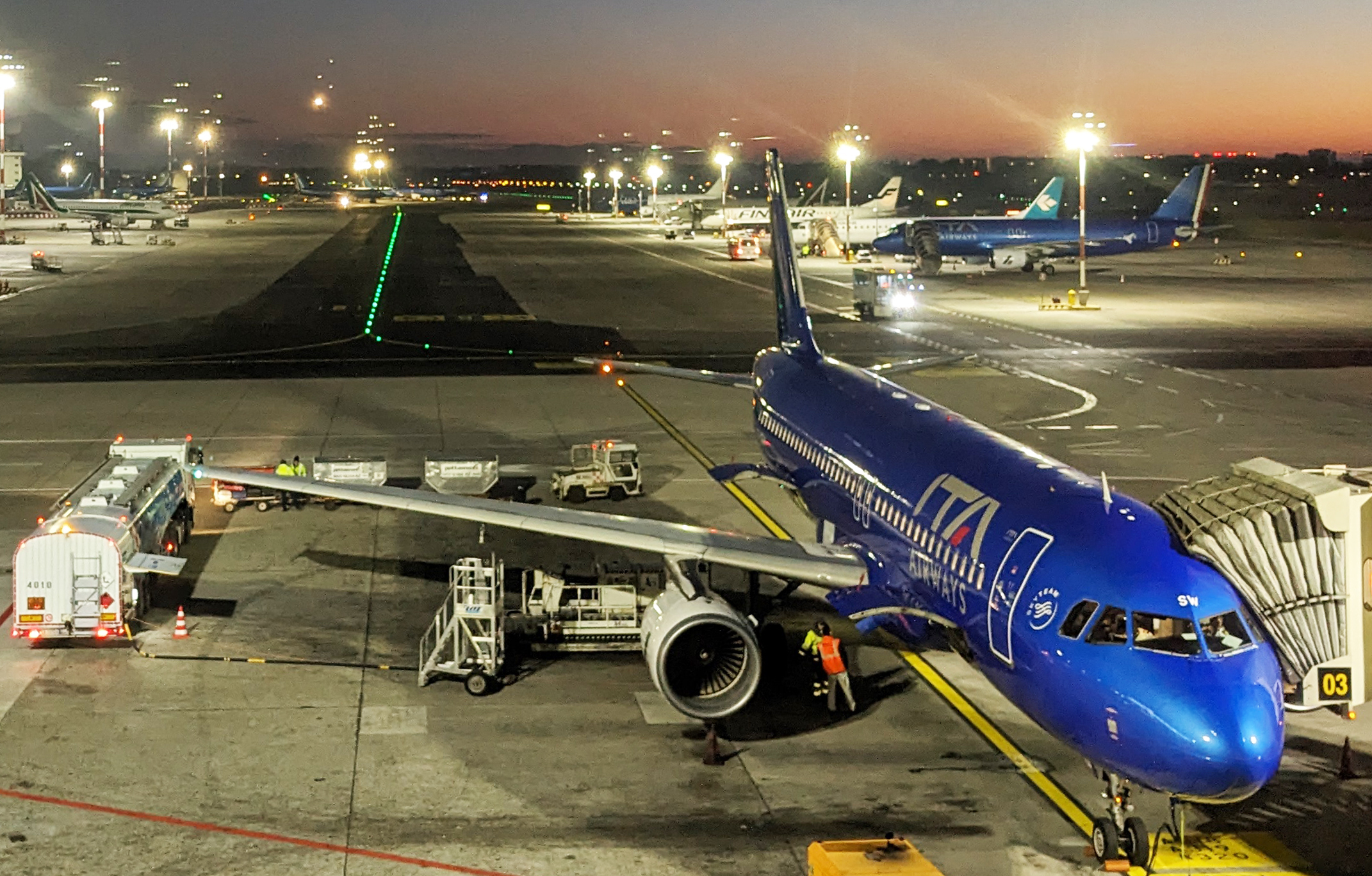 ITA Airways Airbus A320 at Milan Linate Airport ITA Airways Airbus A320 at Milan Linate Airport