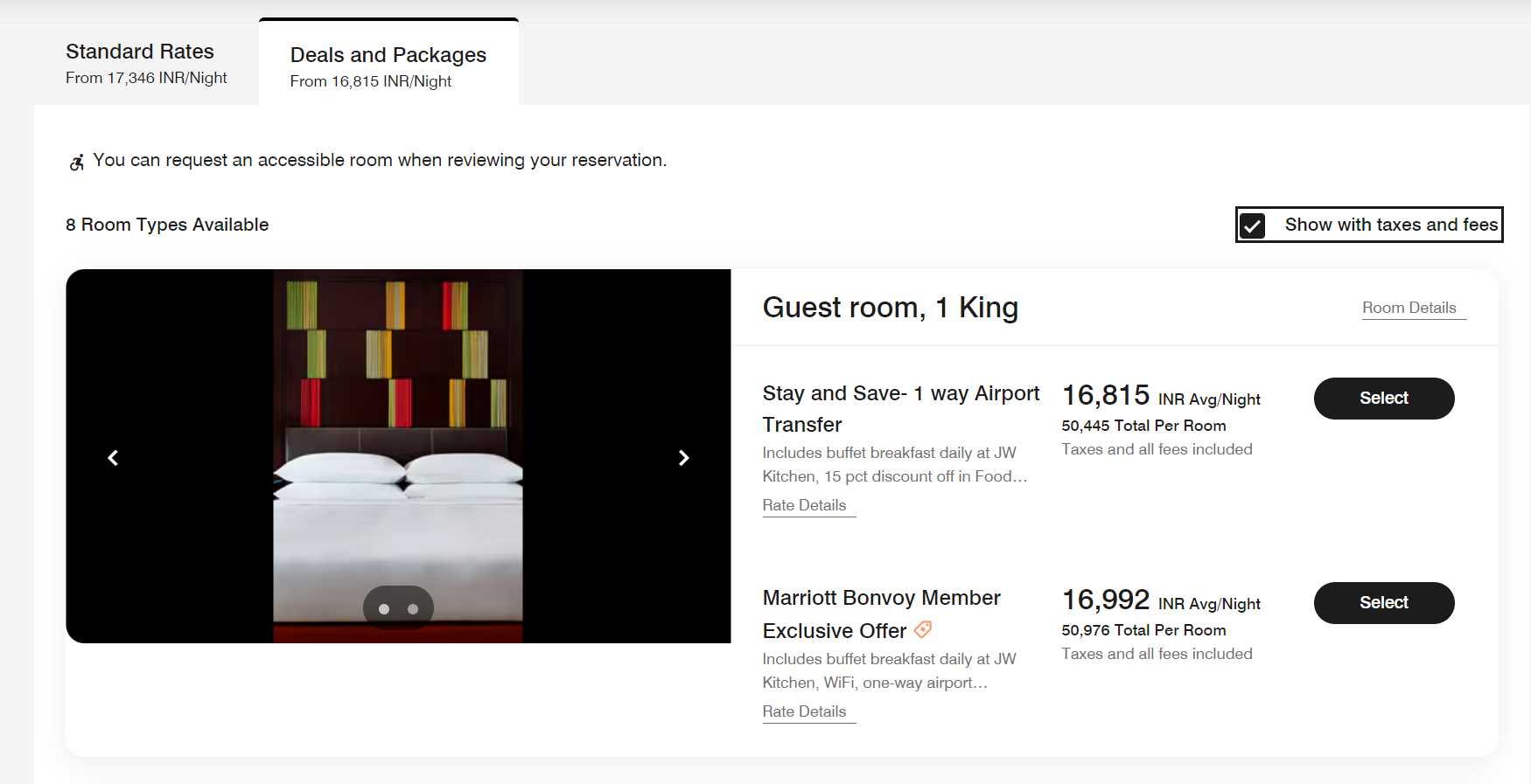 Marriott Bangalore rates