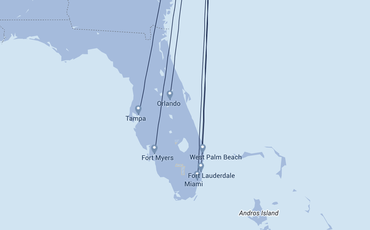 Porter Airlines routes to Florida Porter Airlines routes to Florida