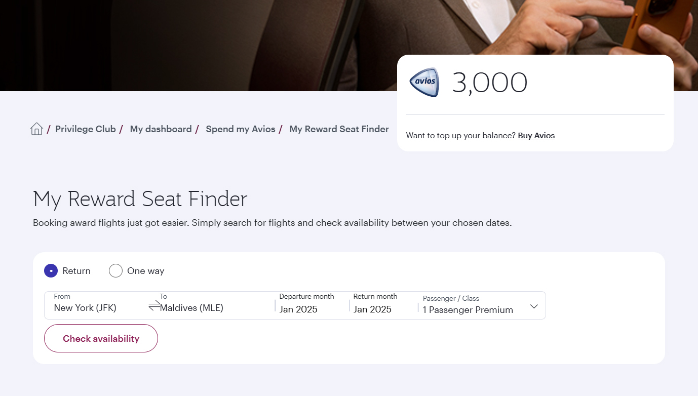 Qatar Reward Seat Finder Screenshot 1
