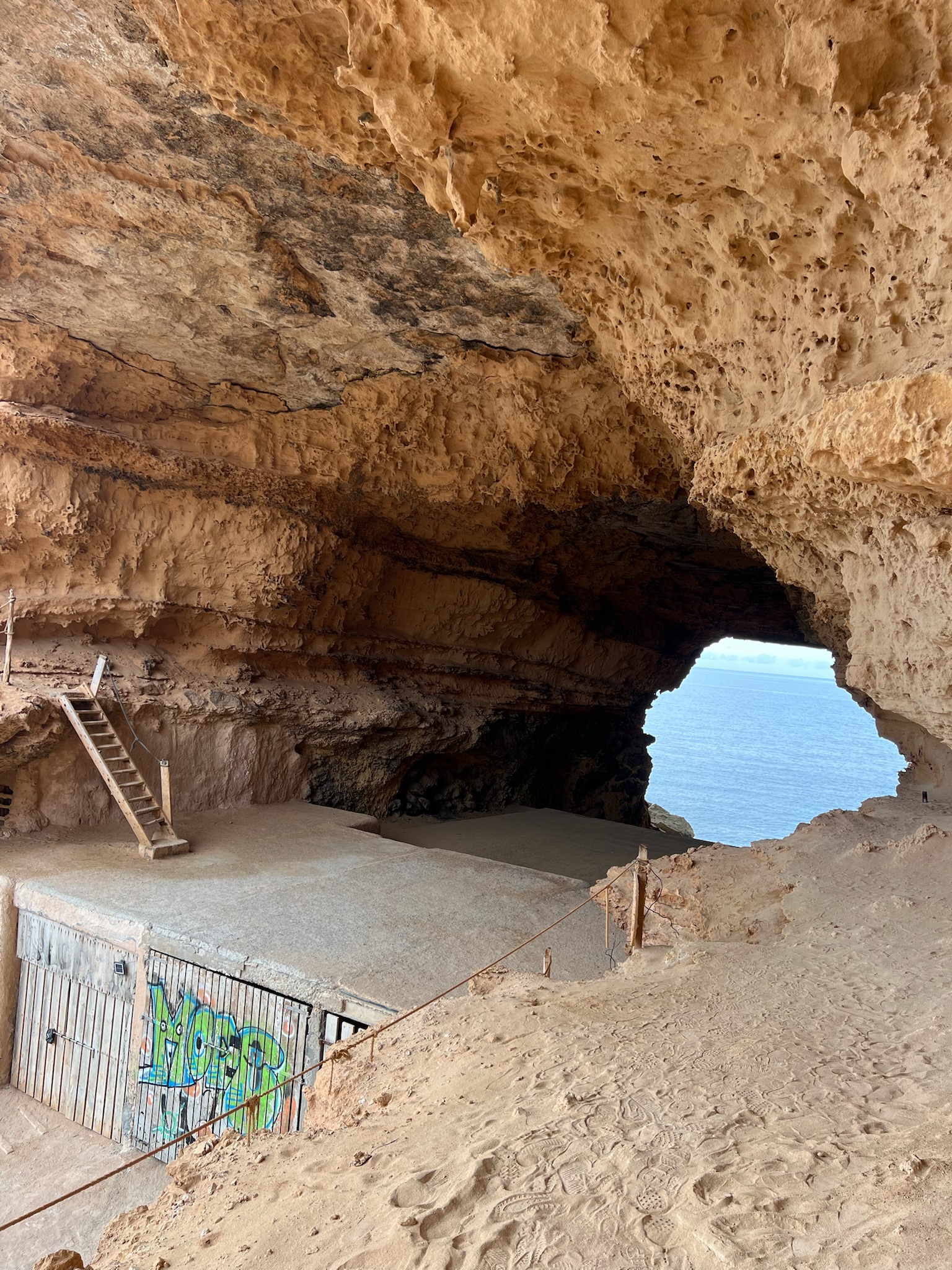 Abandoned cave rave site in Ibiza Abandoned cave rave site in Ibiza