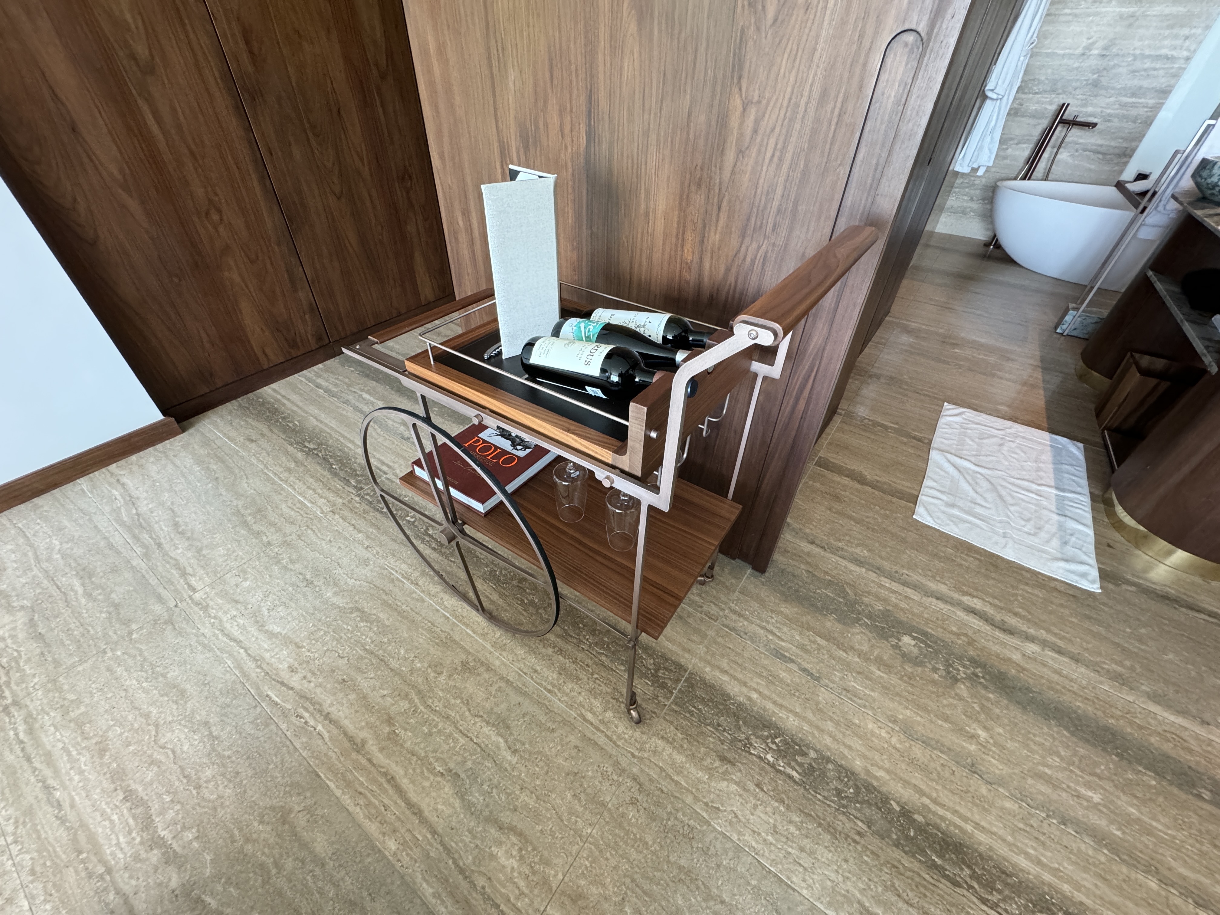 St. Regis Kanai wine bottle cart St. Regis Kanai wine bottle cart
