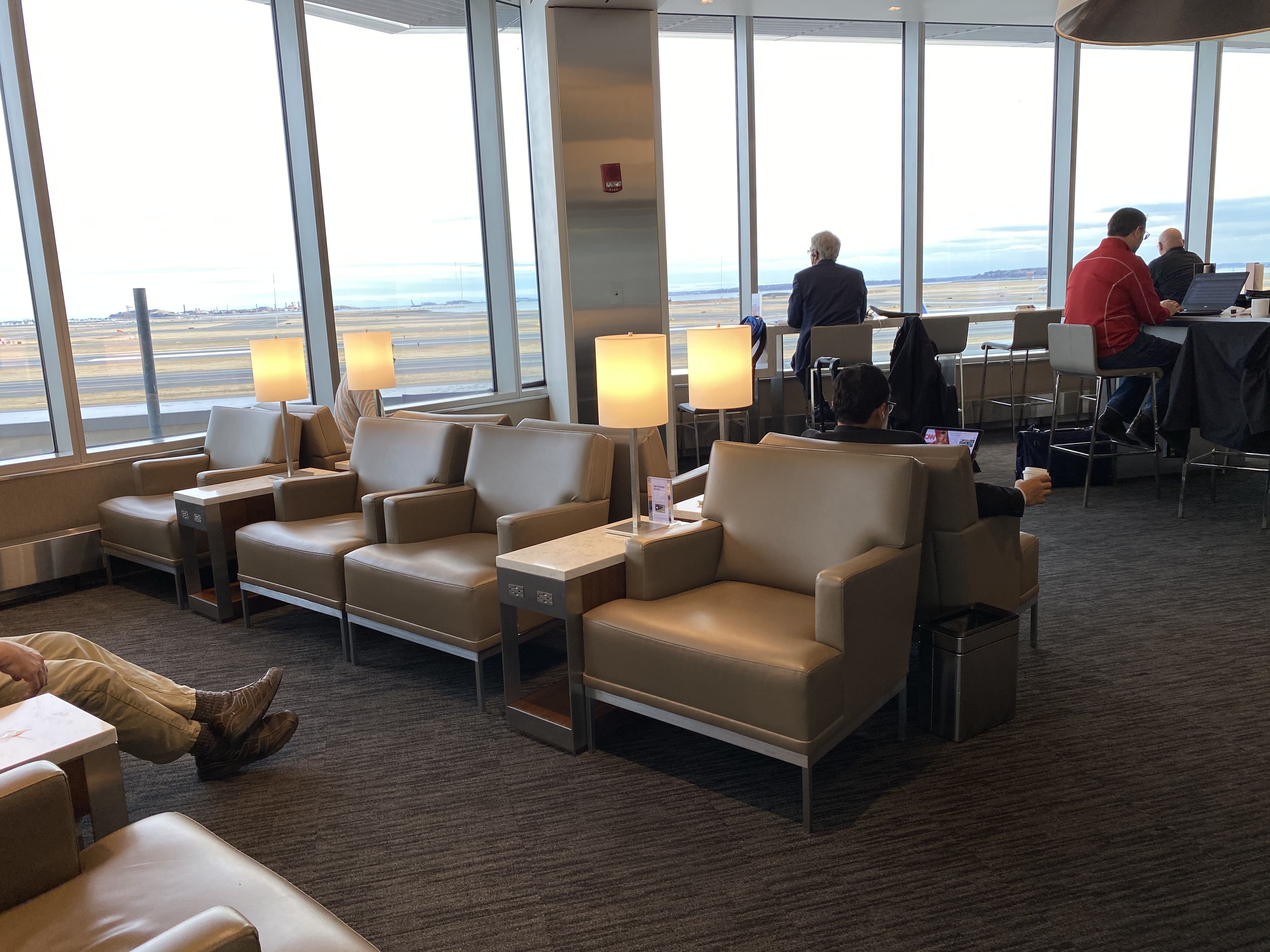 United Club Boston Logan Lounge seating views United Club Boston Logan Lounge seating views