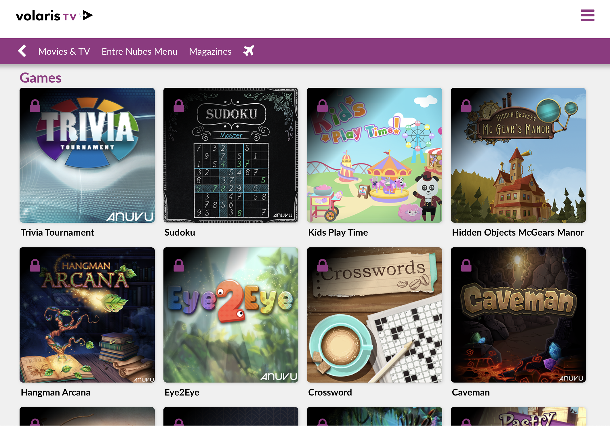Volaris inflight games locked Volaris inflight games locked