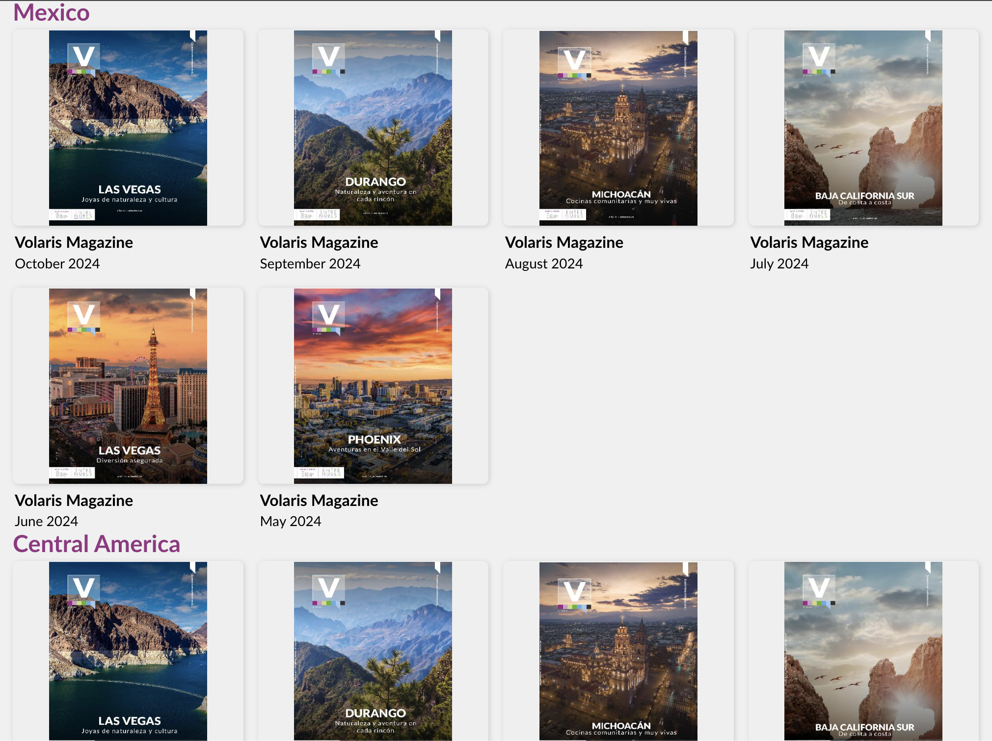 Volaris inflight magazines Volaris inflight magazines