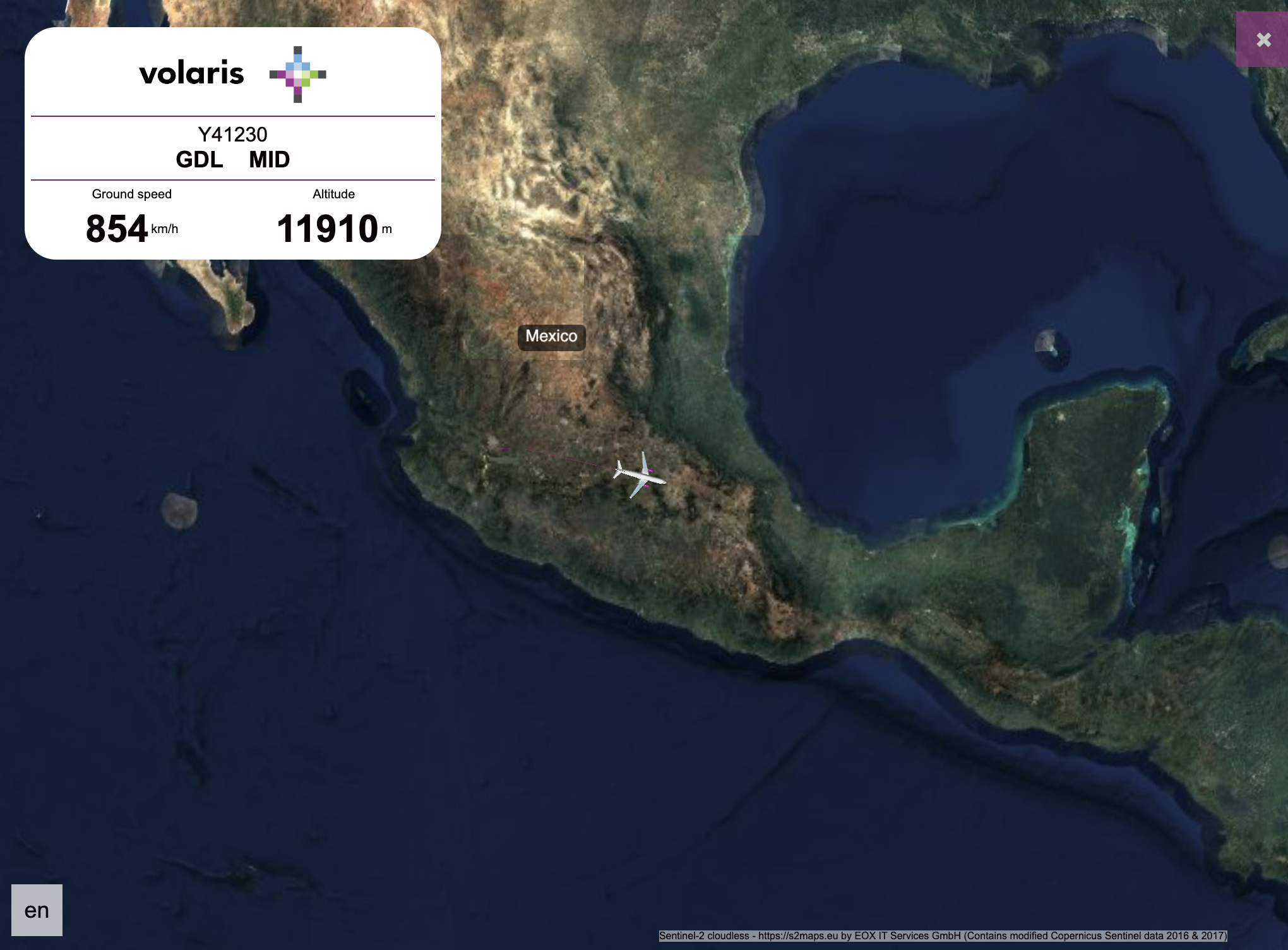 Volaris inflight map Volaris inflight map