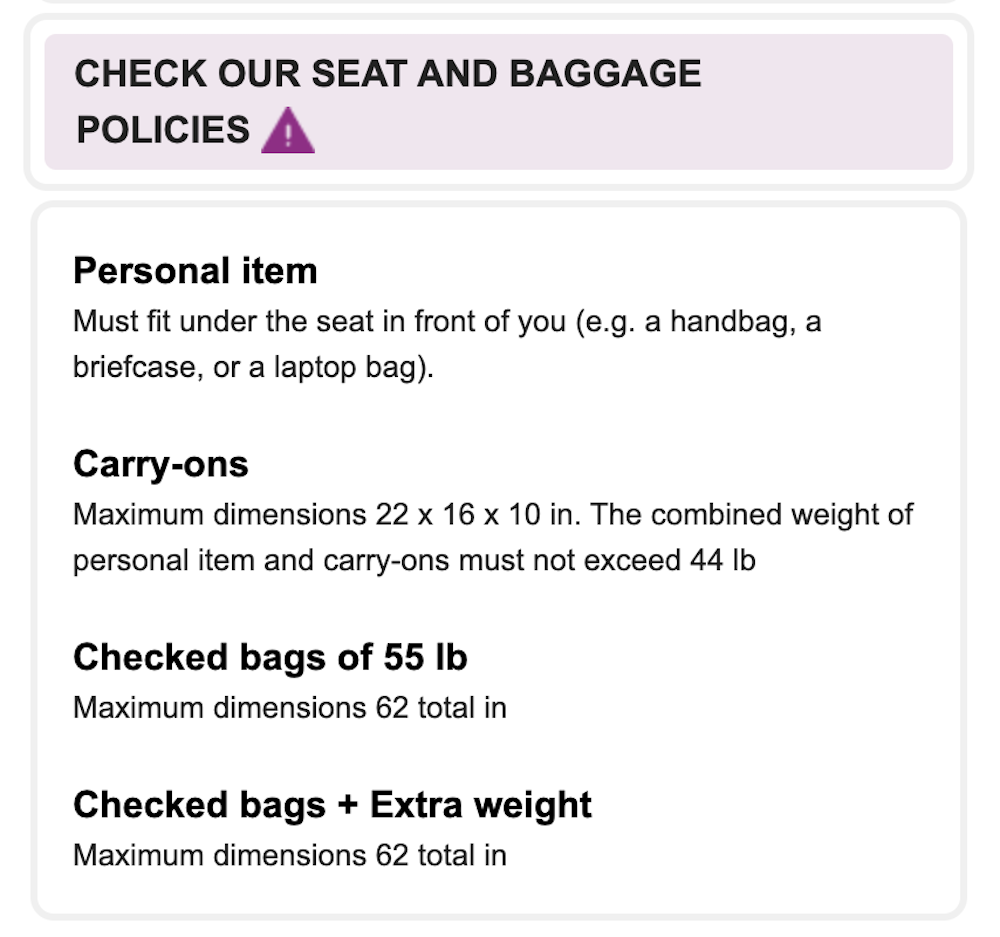 Volaris itinerary information carry on Volaris itinerary information carry on