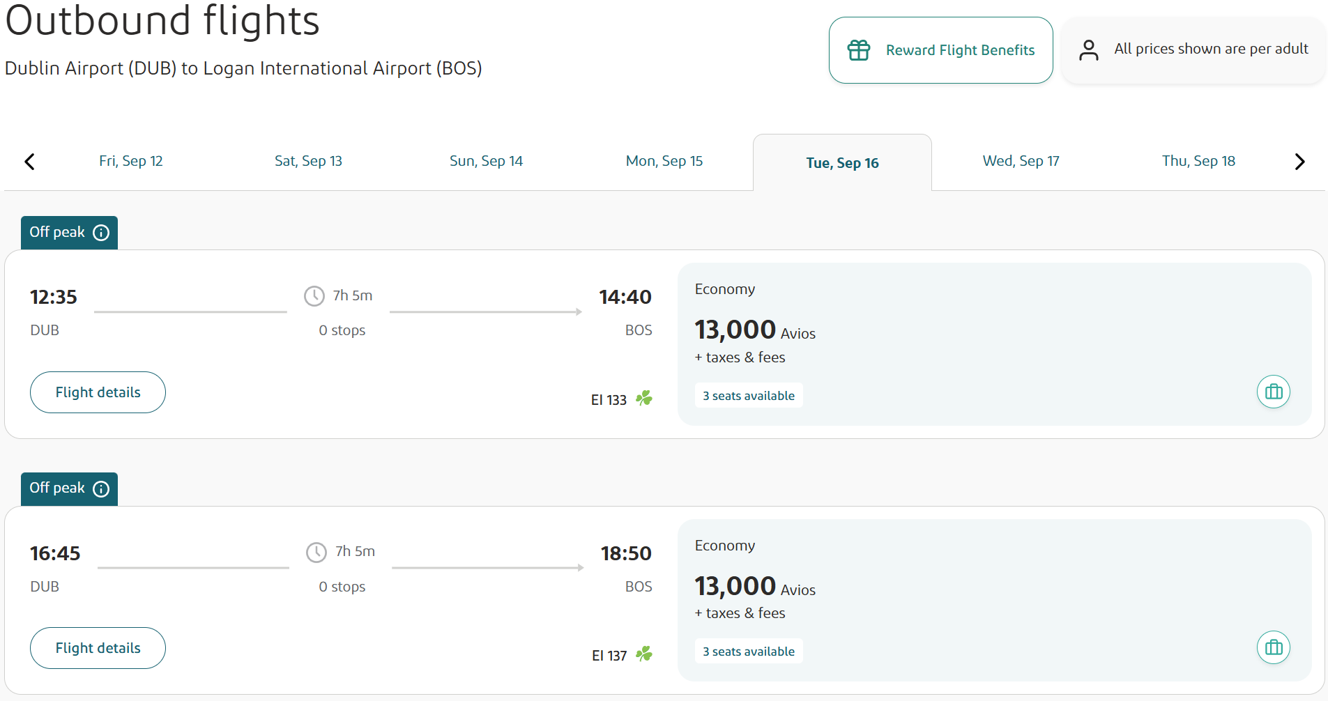 aer lingus award availability aer lingus award availability
