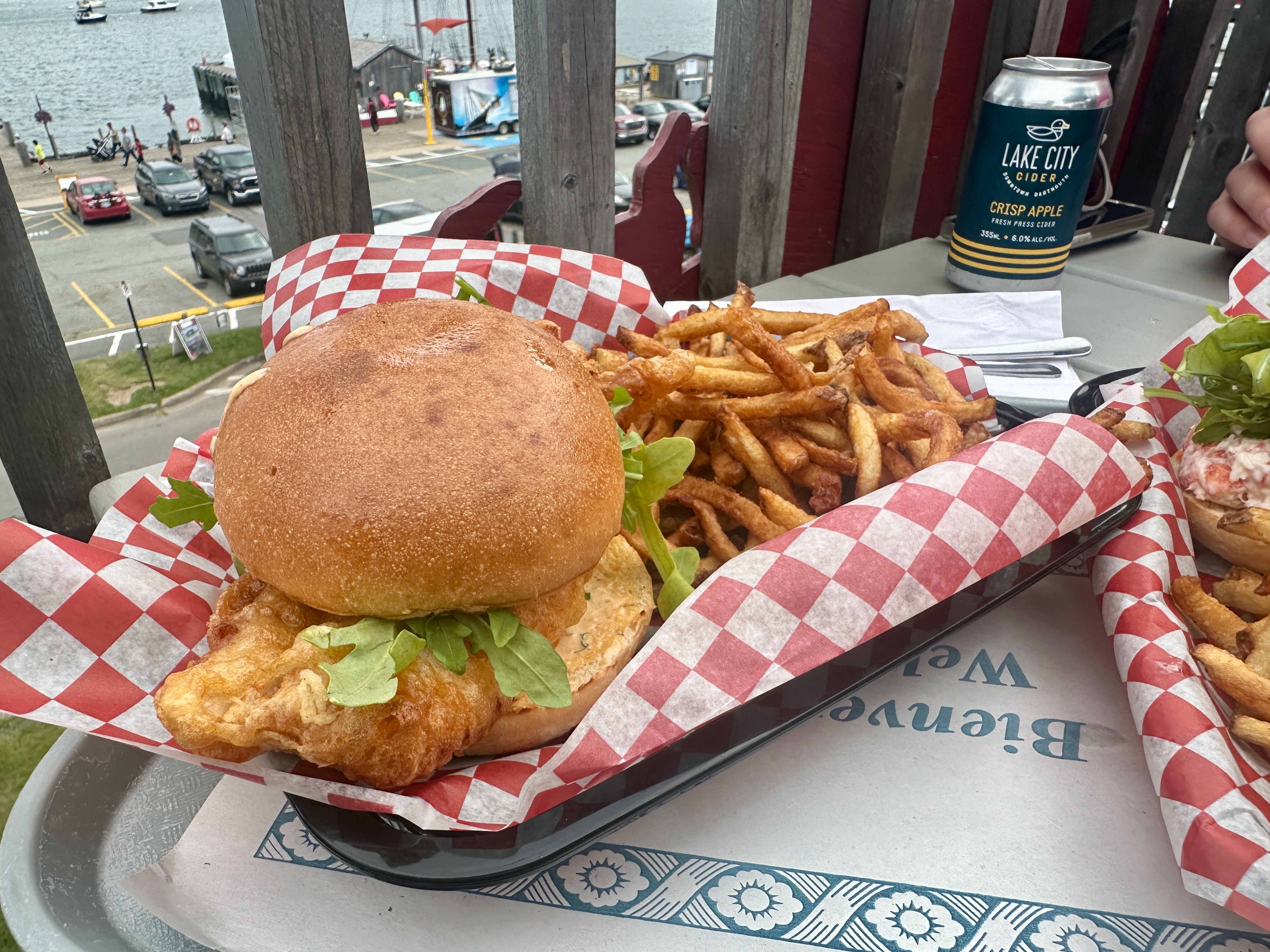 A photo of a fish sandwich in Lunenburg Nova Scotia