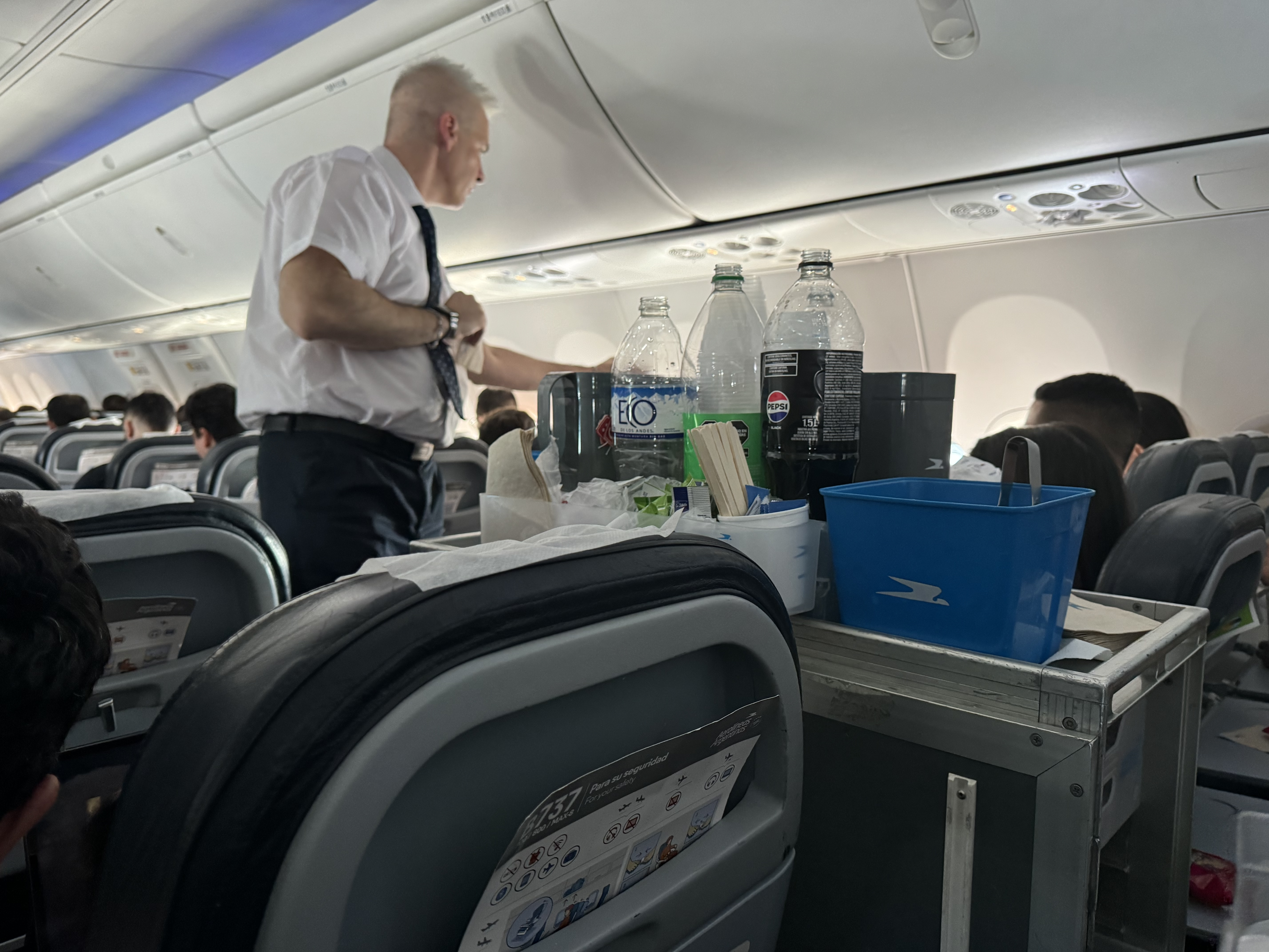 Aerolineas Argentinas beverage cart