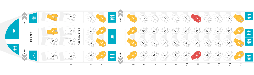 American Airlines B777 300 first business seat map