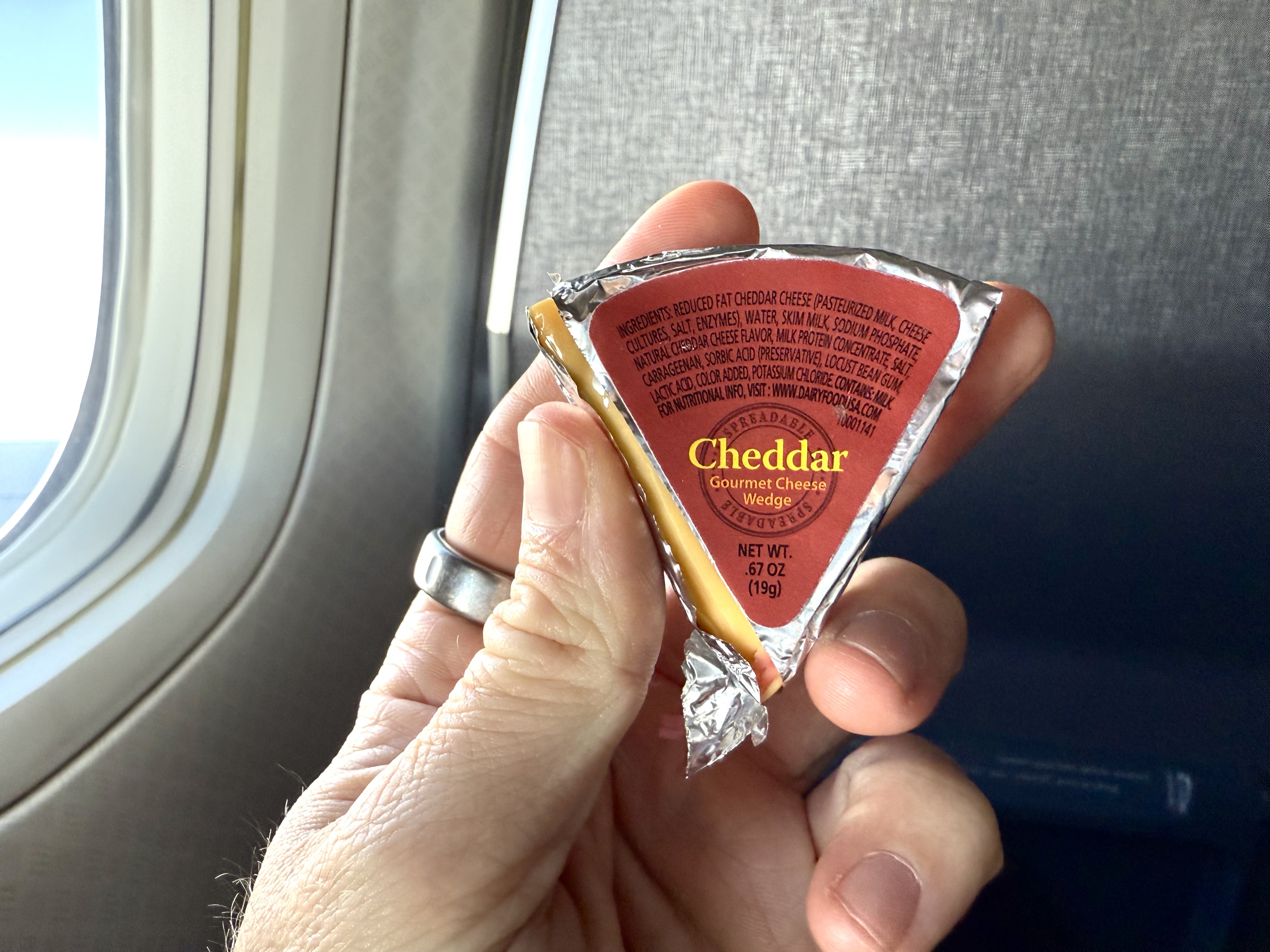 American Airlines economy FnB cheese American Airlines economy FnB cheese