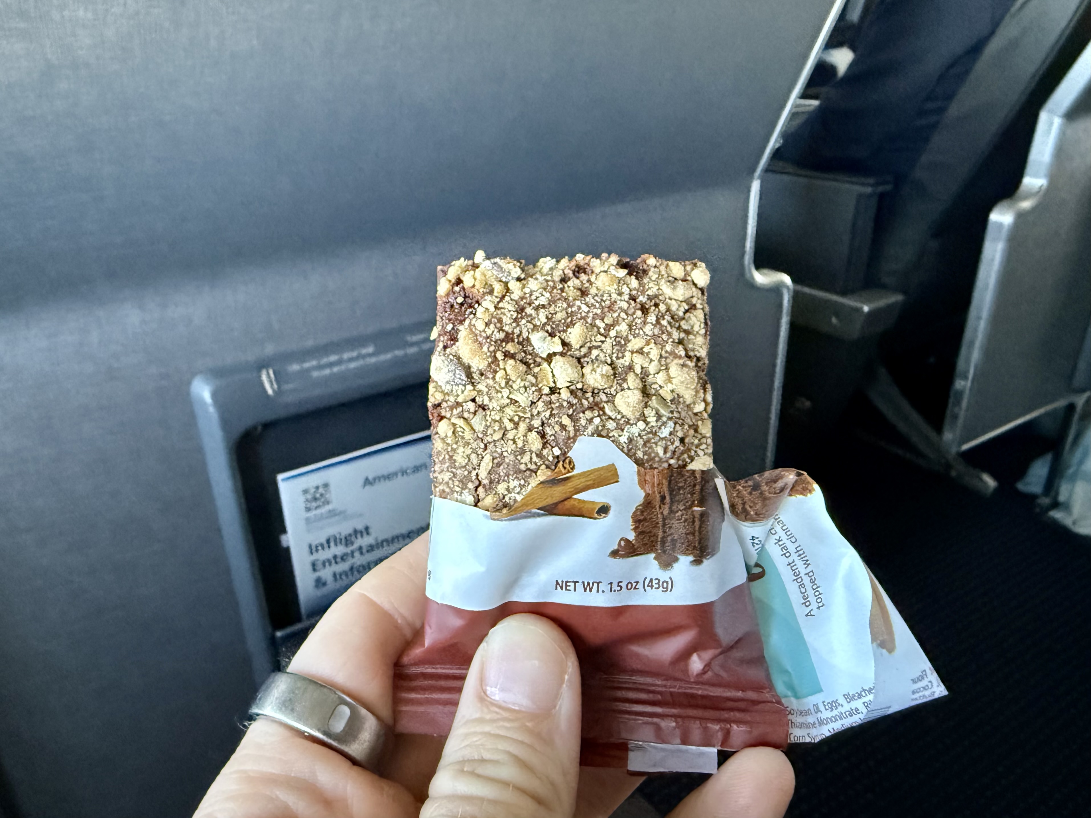 American Airlines economy FnB dessert American Airlines economy FnB dessert