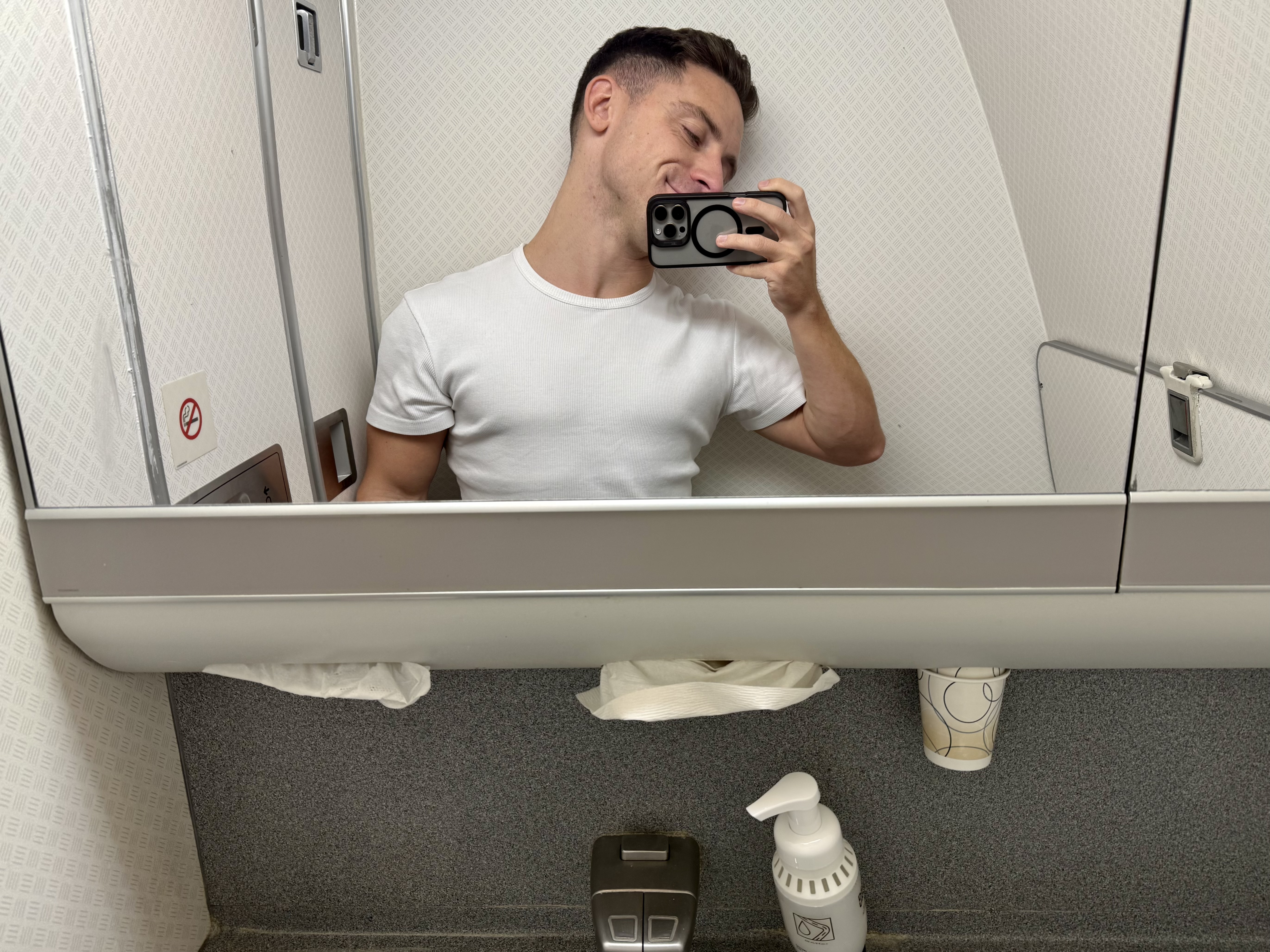 American Airlines economy bathroom Boeing 777 American Airlines economy bathroom Boeing 777