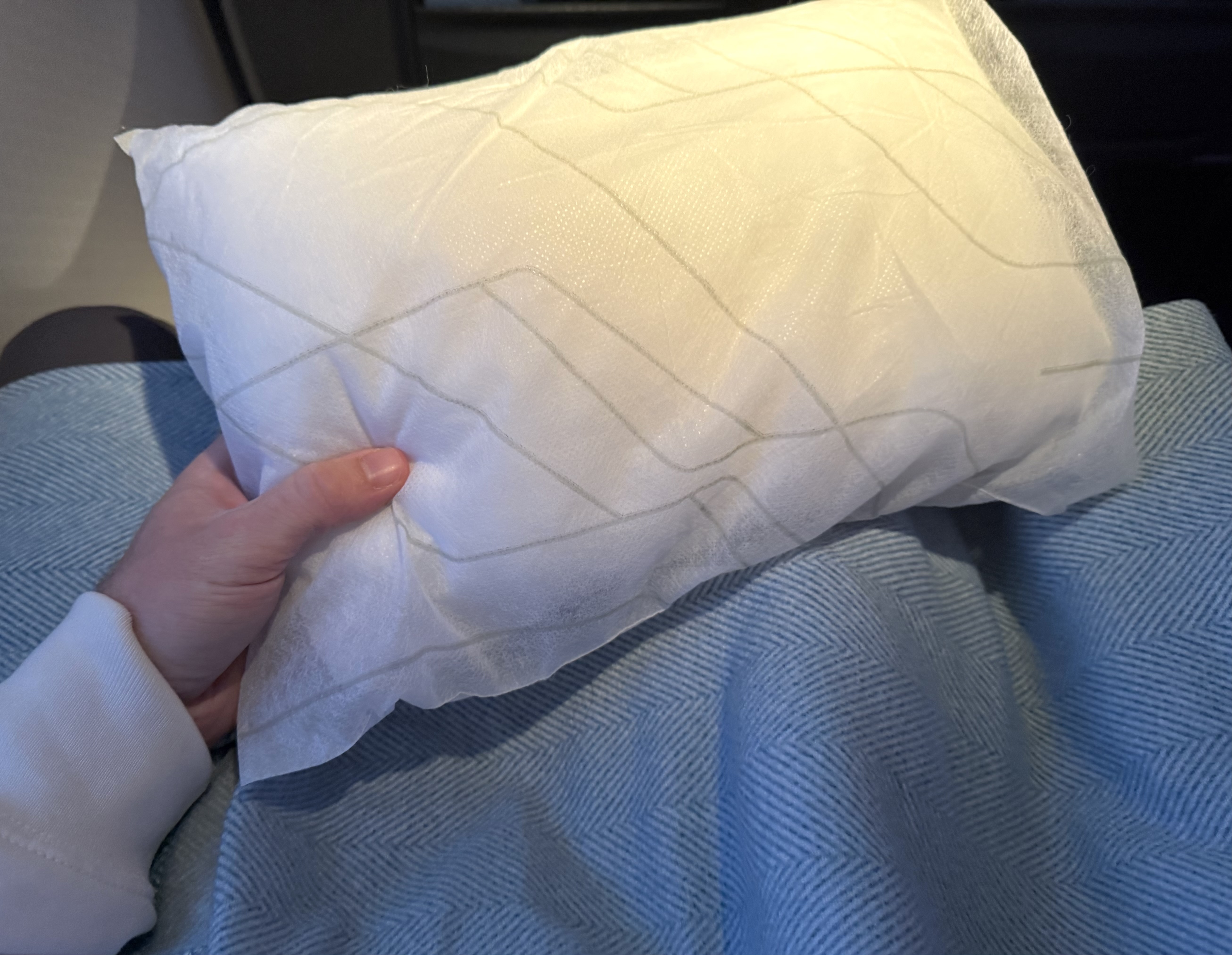 American Airlines economy pillow and blanket American Airlines economy pillow and blanket